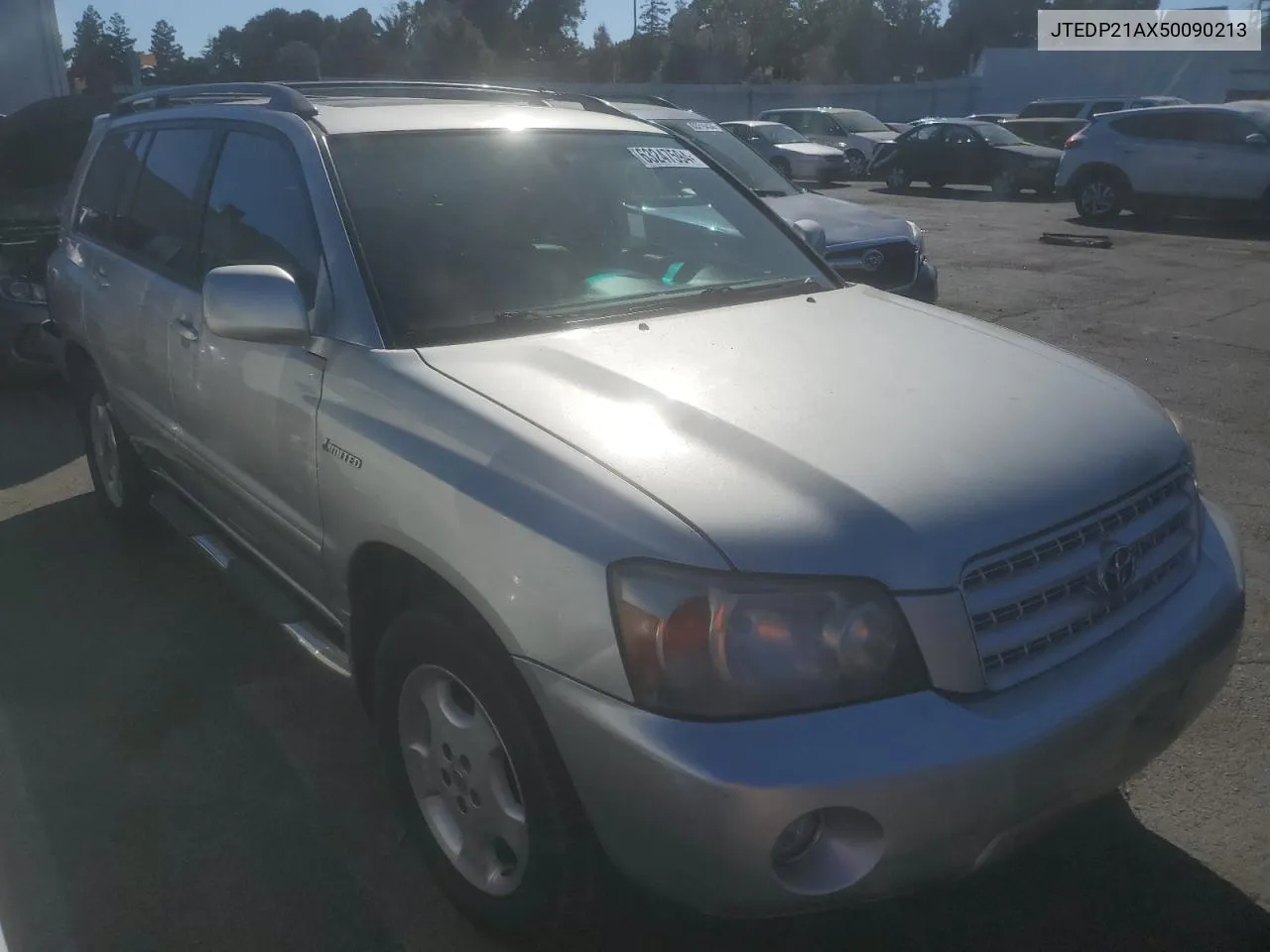 2005 Toyota Highlander Limited VIN: JTEDP21AX50090213 Lot: 63247594