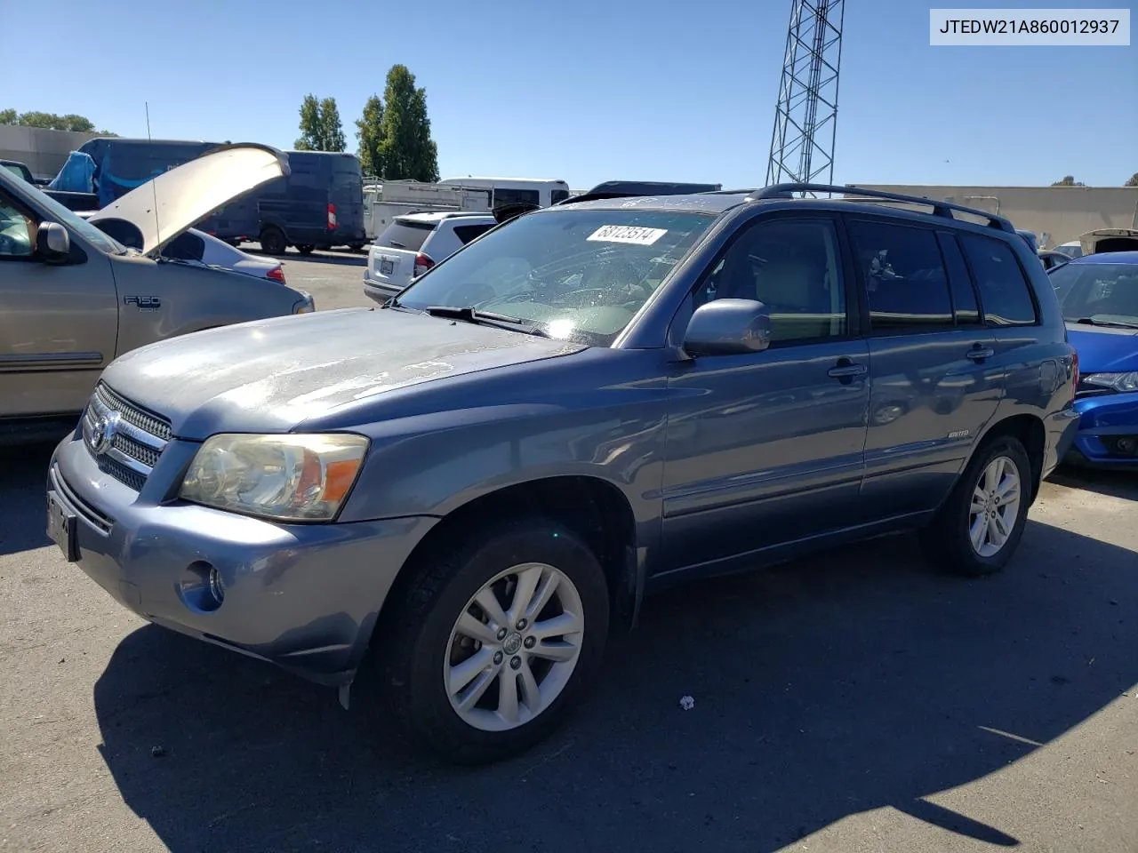 JTEDW21A860012937 2006 Toyota Highlander Hybrid