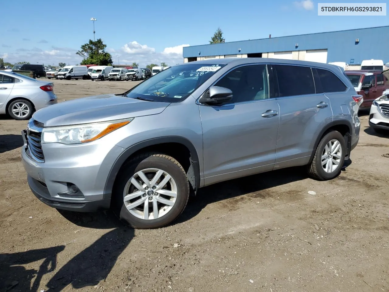 2016 Toyota Highlander Le VIN: 5TDBKRFH6GS293821 Lot: 66599374