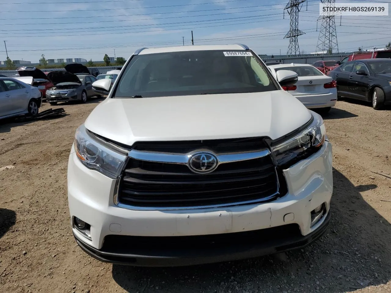 2016 Toyota Highlander Limited VIN: 5TDDKRFH8GS269139 Lot: 69987694