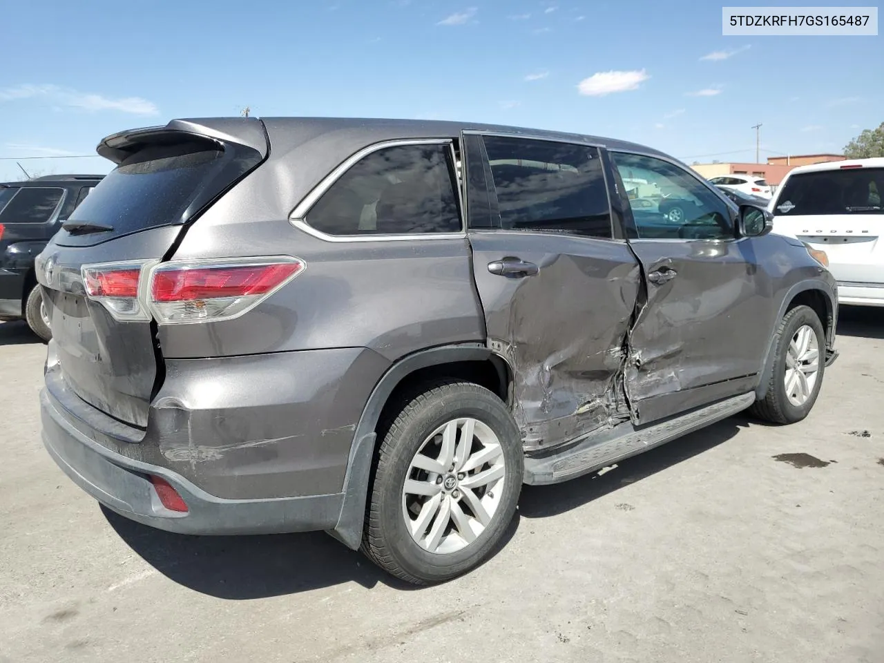 2016 Toyota Highlander Le VIN: 5TDZKRFH7GS165487 Lot: 72449104