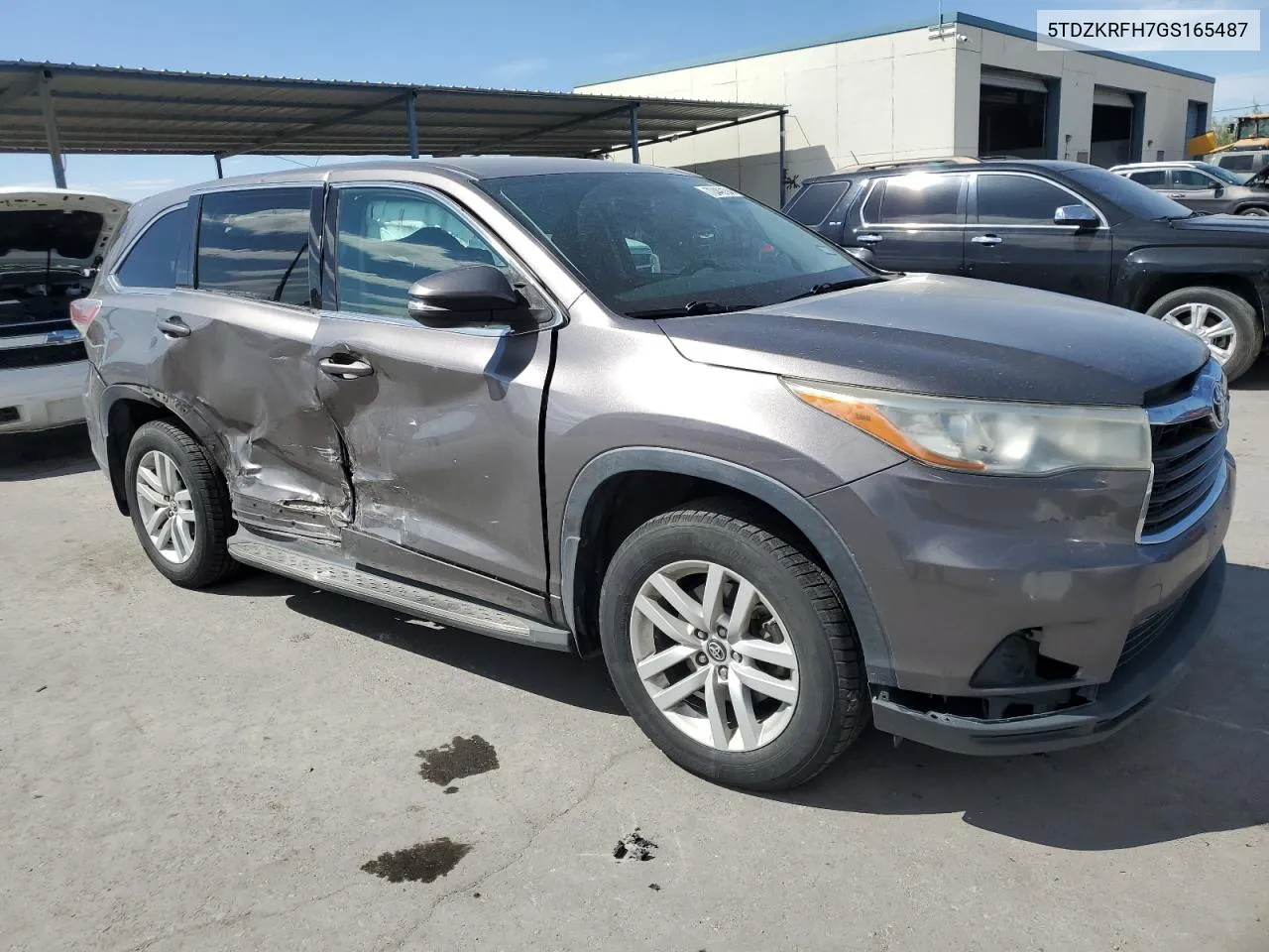 2016 Toyota Highlander Le VIN: 5TDZKRFH7GS165487 Lot: 72449104