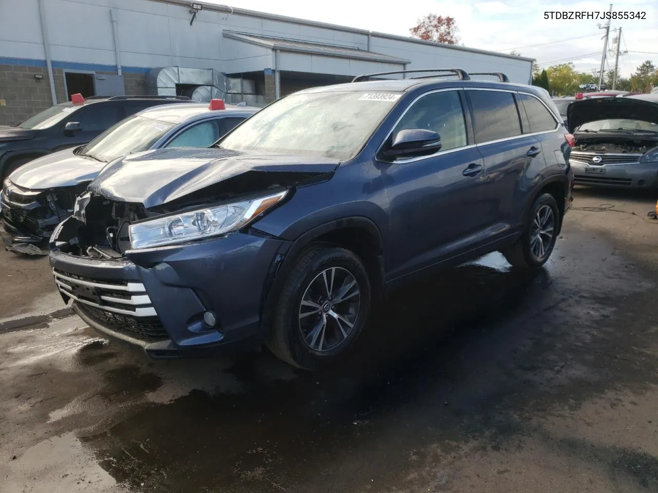 2018 Toyota Highlander Le VIN: 5TDBZRFH7JS855342 Lot: 71393924