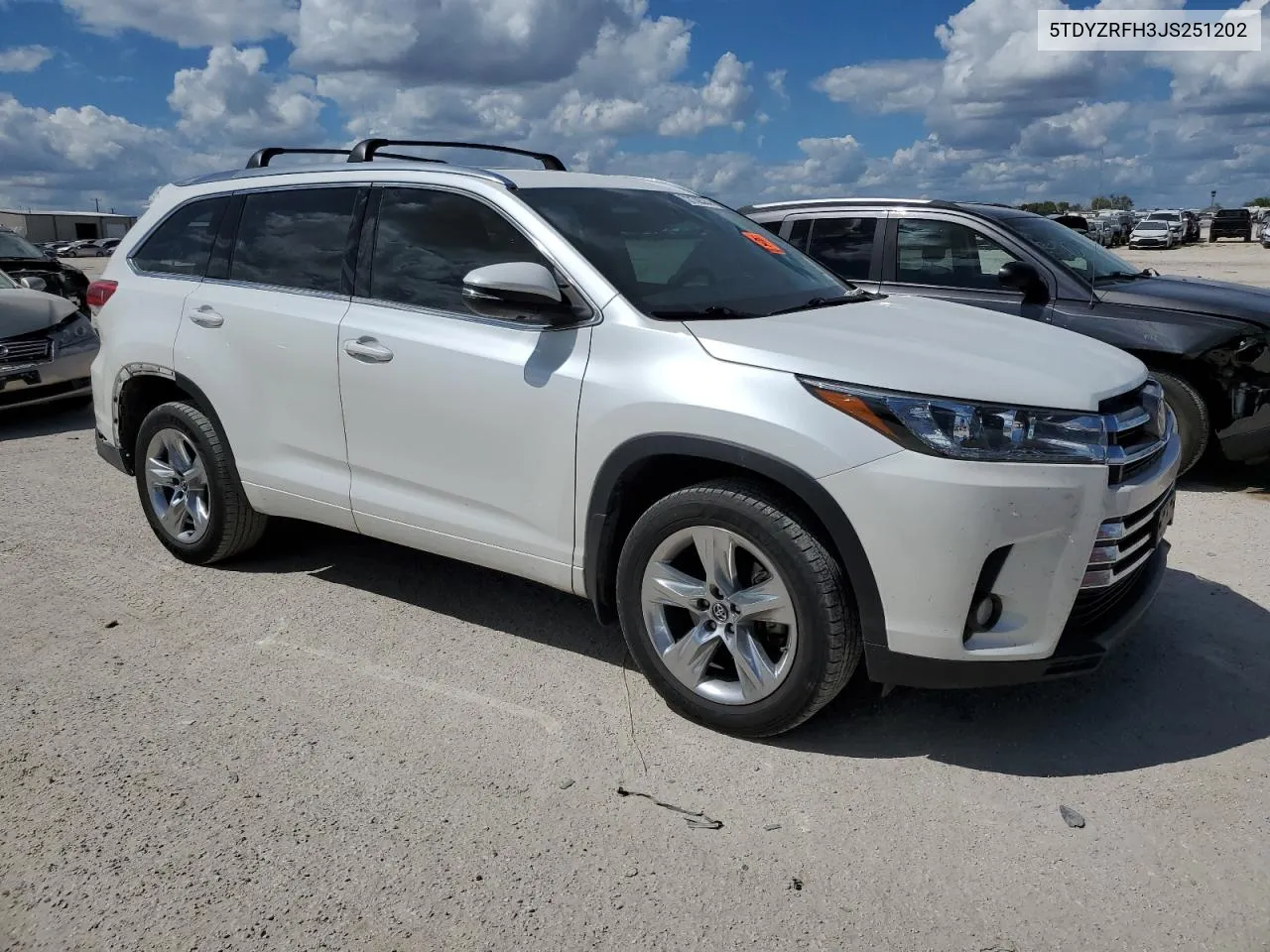 2018 Toyota Highlander Limited VIN: 5TDYZRFH3JS251202 Lot: 72170524