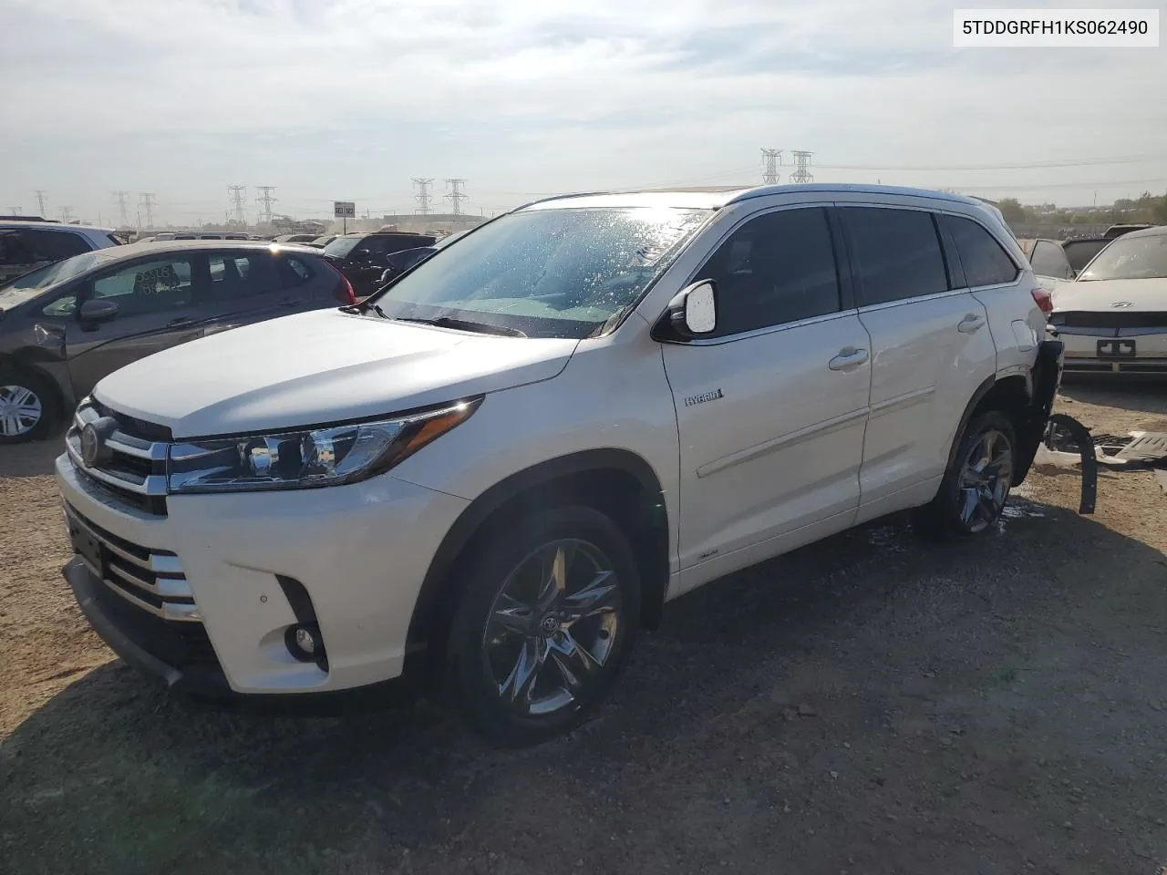 5TDDGRFH1KS062490 2019 Toyota Highlander Hybrid Limited