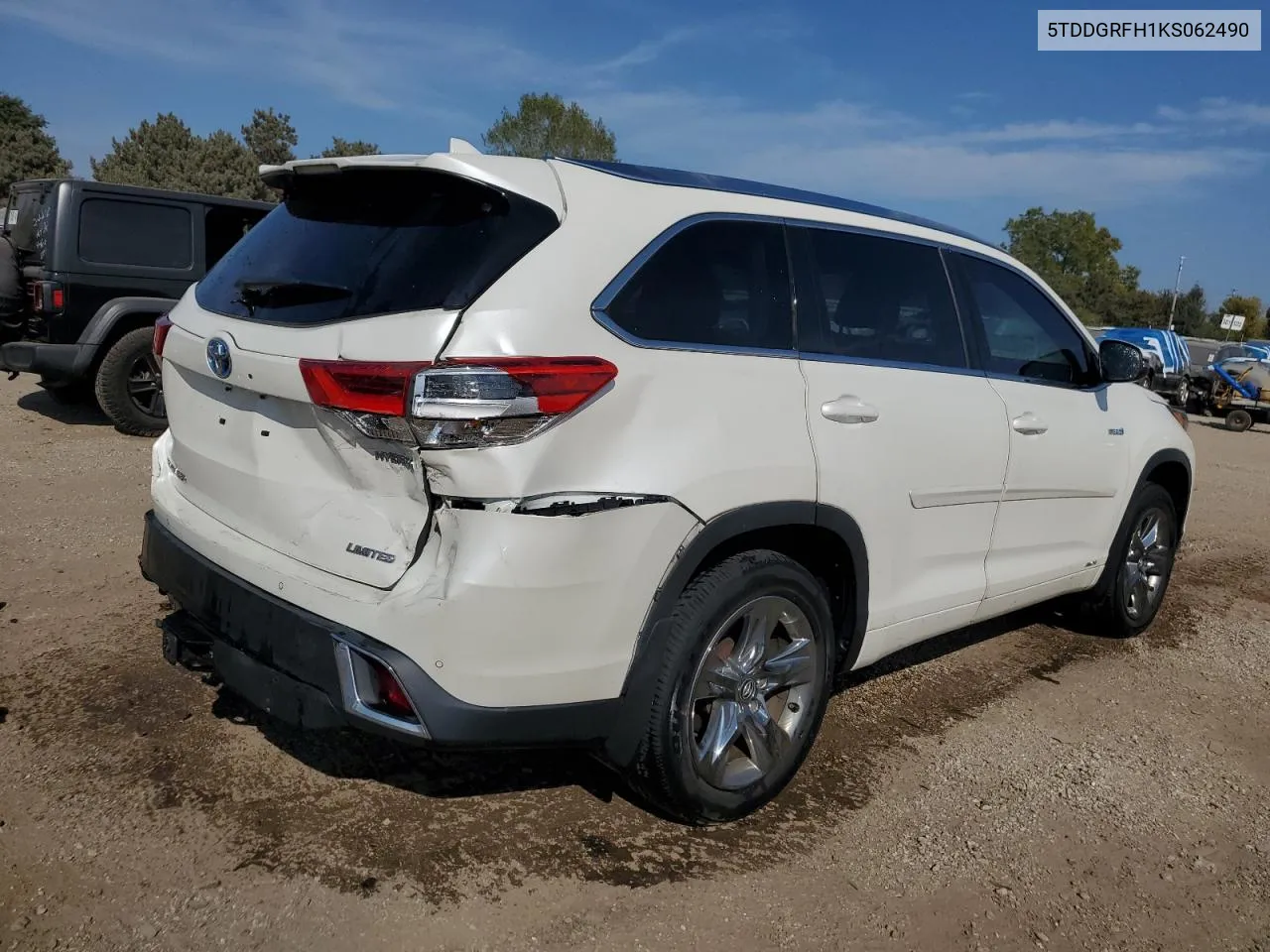 5TDDGRFH1KS062490 2019 Toyota Highlander Hybrid Limited