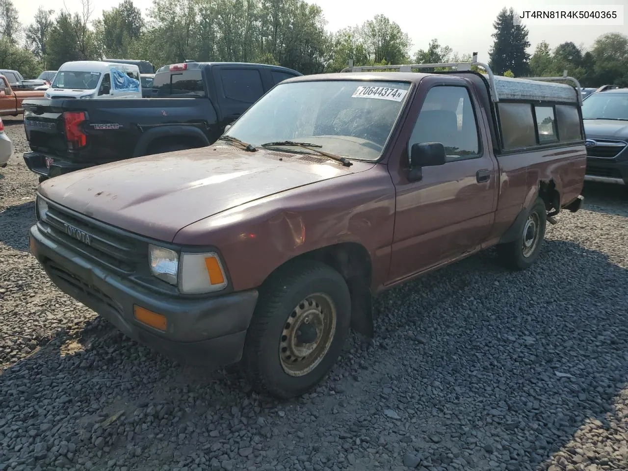 1989 Toyota Pickup 1/2 Ton Short Wheelbase VIN: JT4RN81R4K5040365 Lot: 70644374