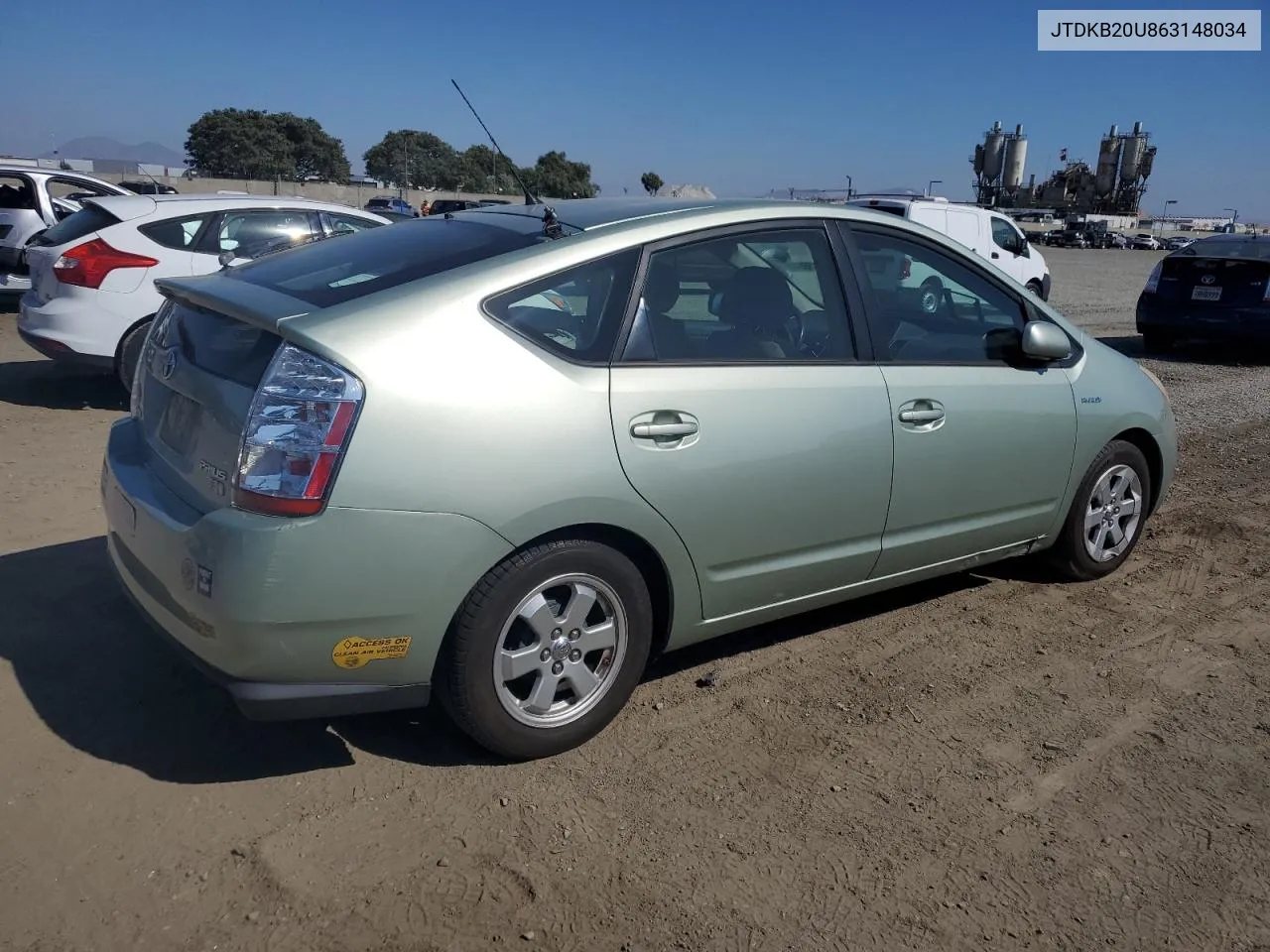 2006 Toyota Prius VIN: JTDKB20U863148034 Lot: 69438544