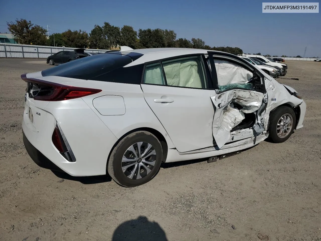 2021 Toyota Prius Prime Le VIN: JTDKAMFP3M3191497 Lot: 70225664