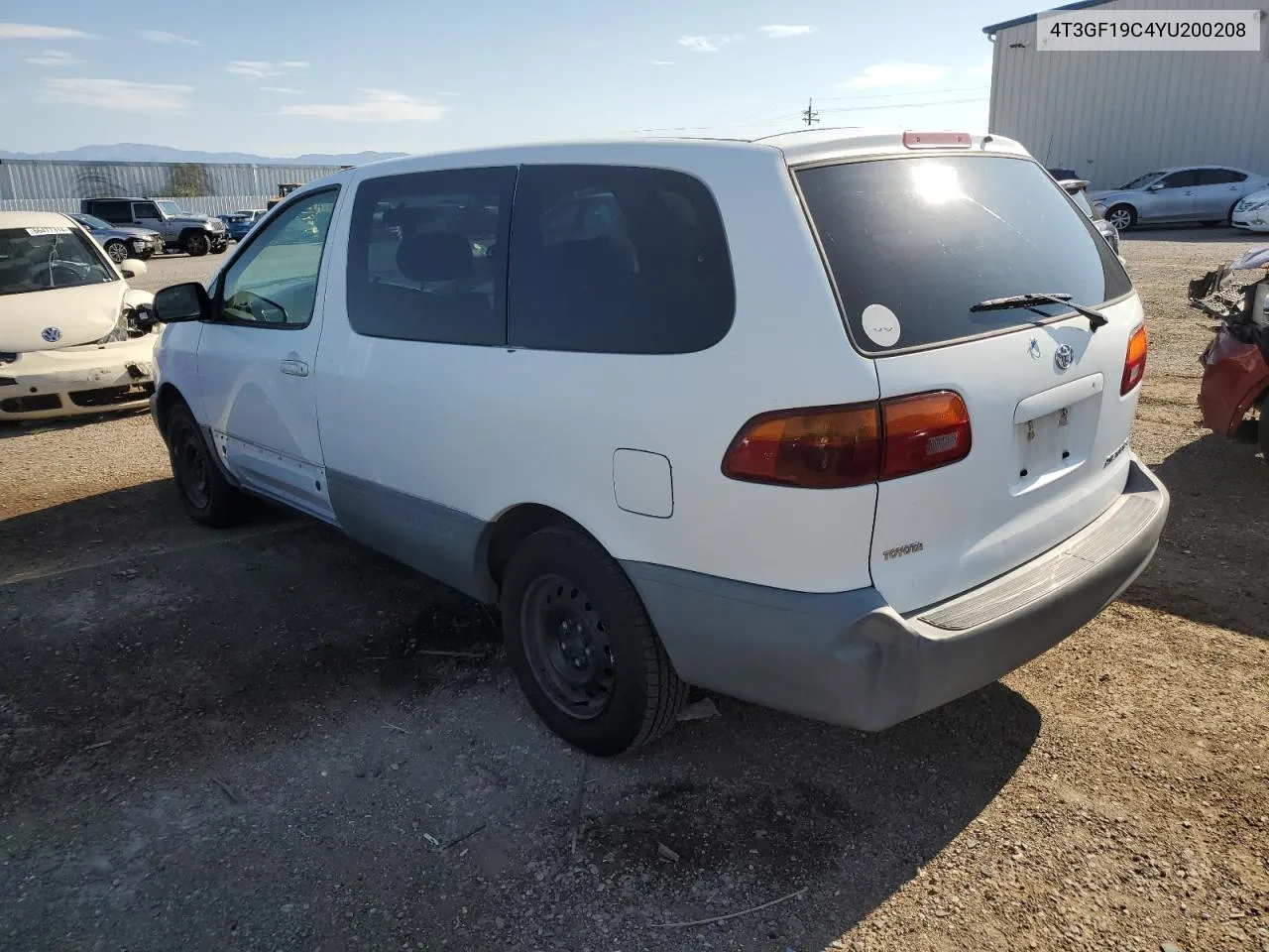 2000 Toyota Sienna Ce VIN: 4T3GF19C4YU200208 Lot: 66970014