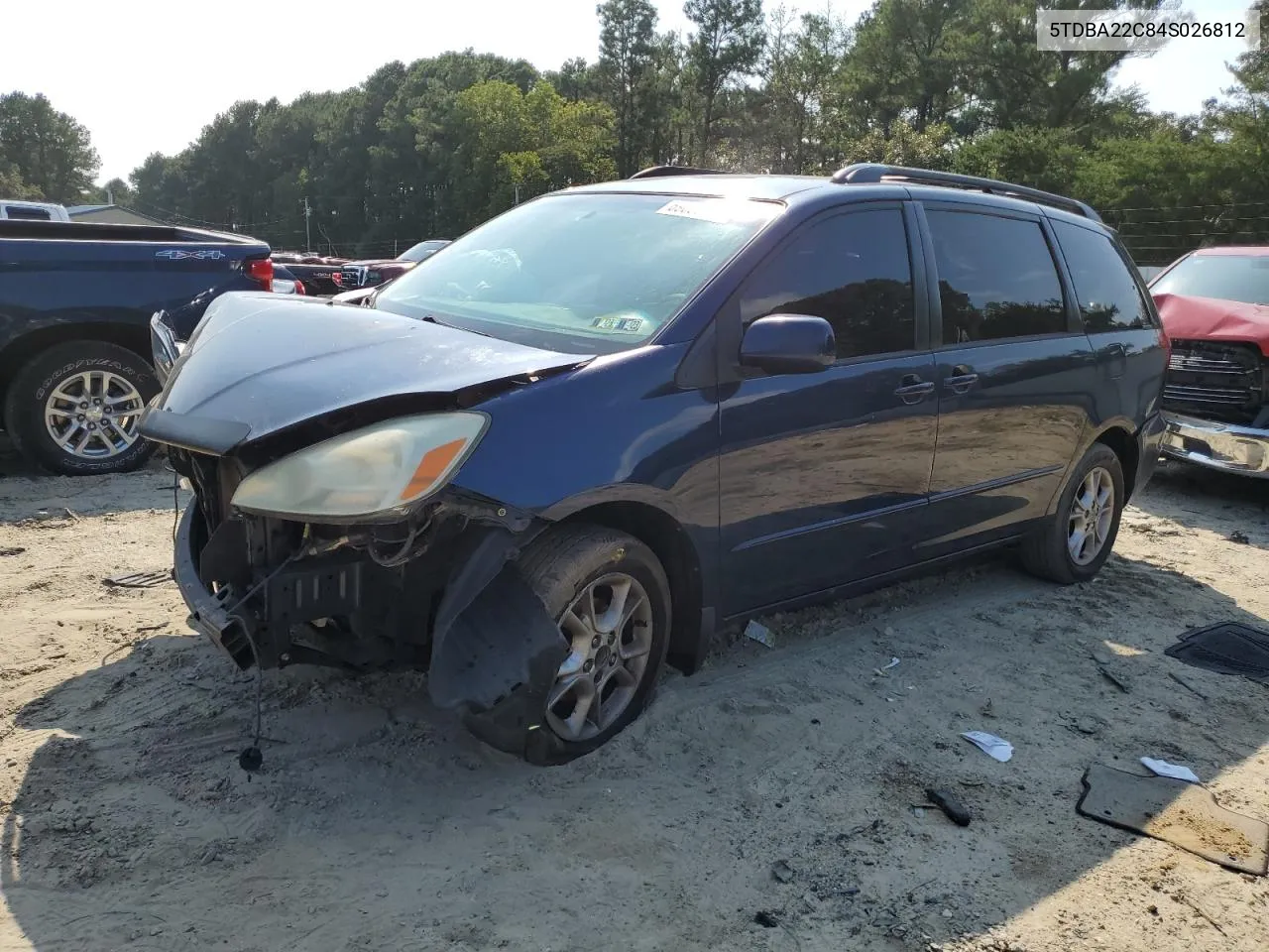 2004 Toyota Sienna Xle VIN: 5TDBA22C84S026812 Lot: 69039824