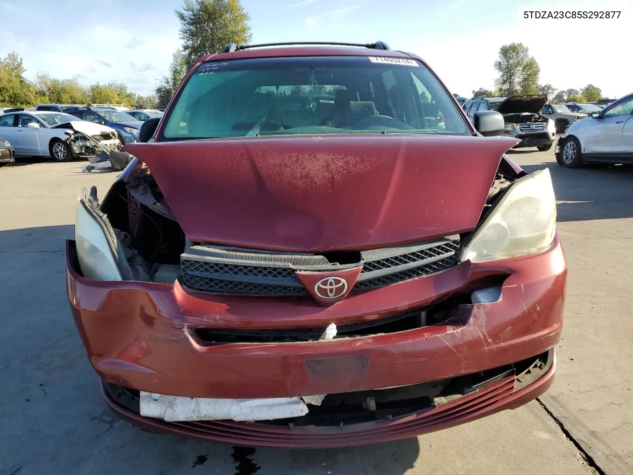 2005 Toyota Sienna Ce VIN: 5TDZA23C85S292877 Lot: 71495214