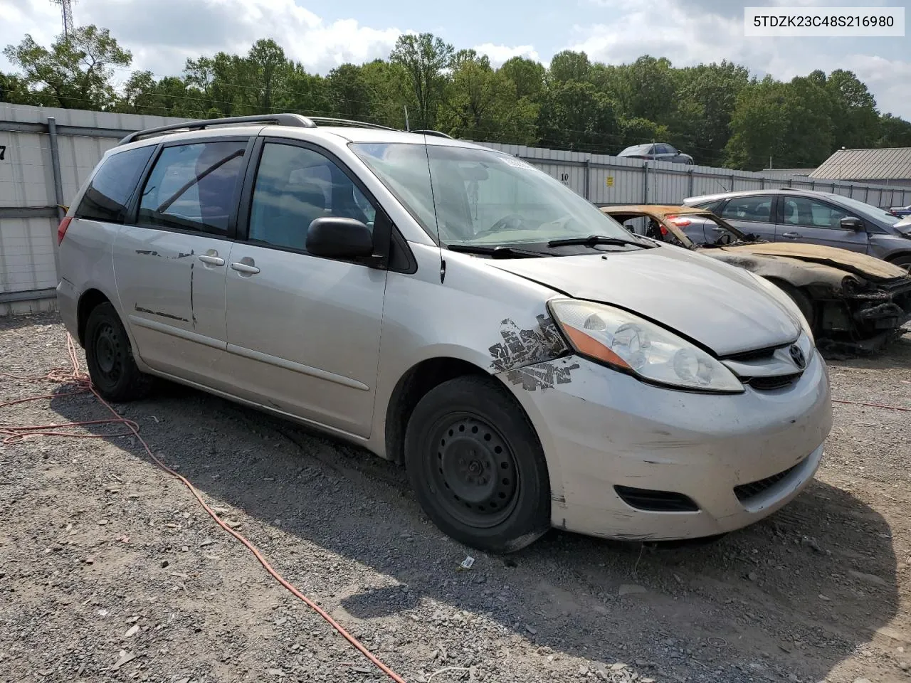 2008 Toyota Sienna Ce VIN: 5TDZK23C48S216980 Lot: 70585364