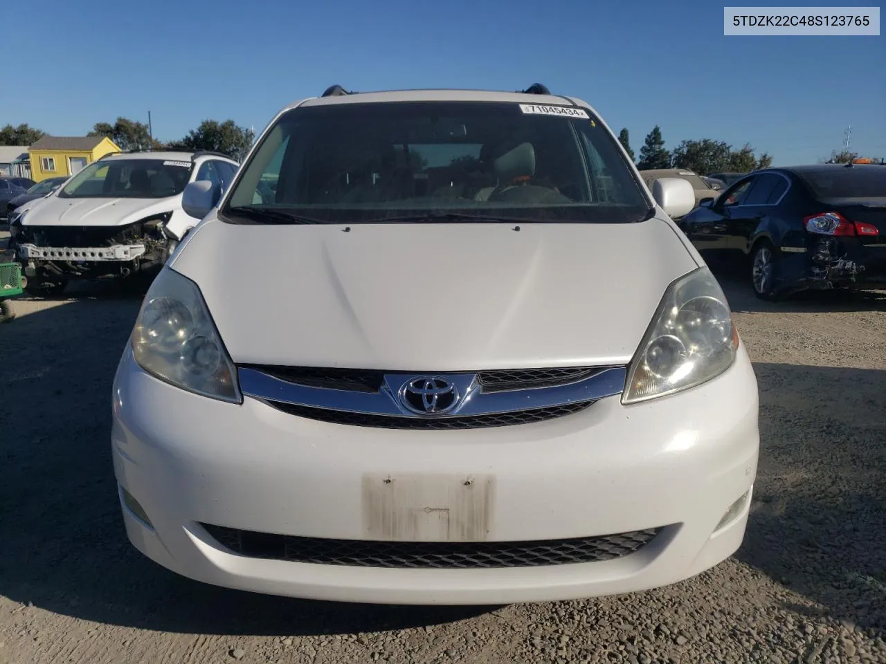 2008 Toyota Sienna Xle VIN: 5TDZK22C48S123765 Lot: 71045434