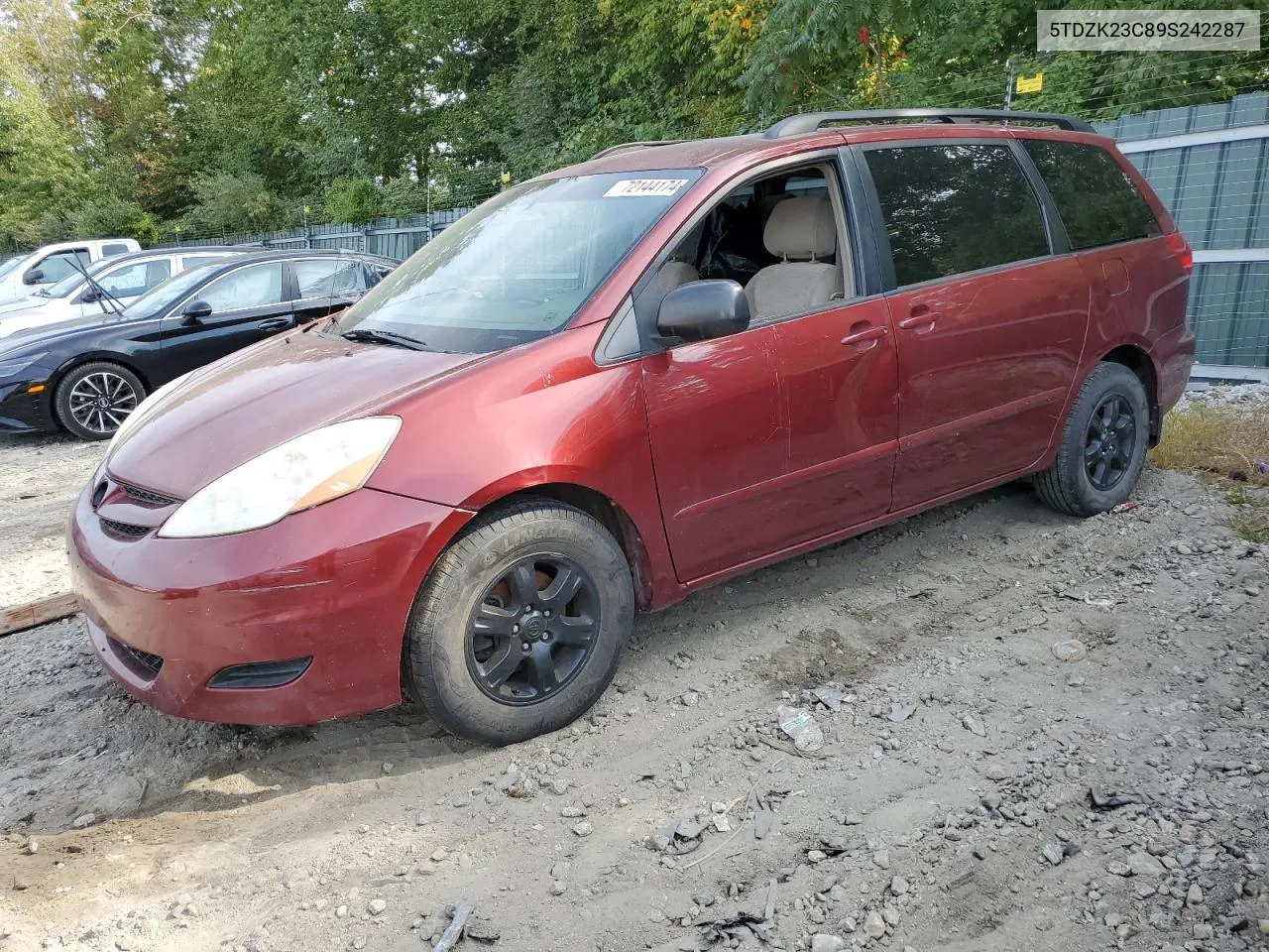 2009 Toyota Sienna Ce VIN: 5TDZK23C89S242287 Lot: 72144174