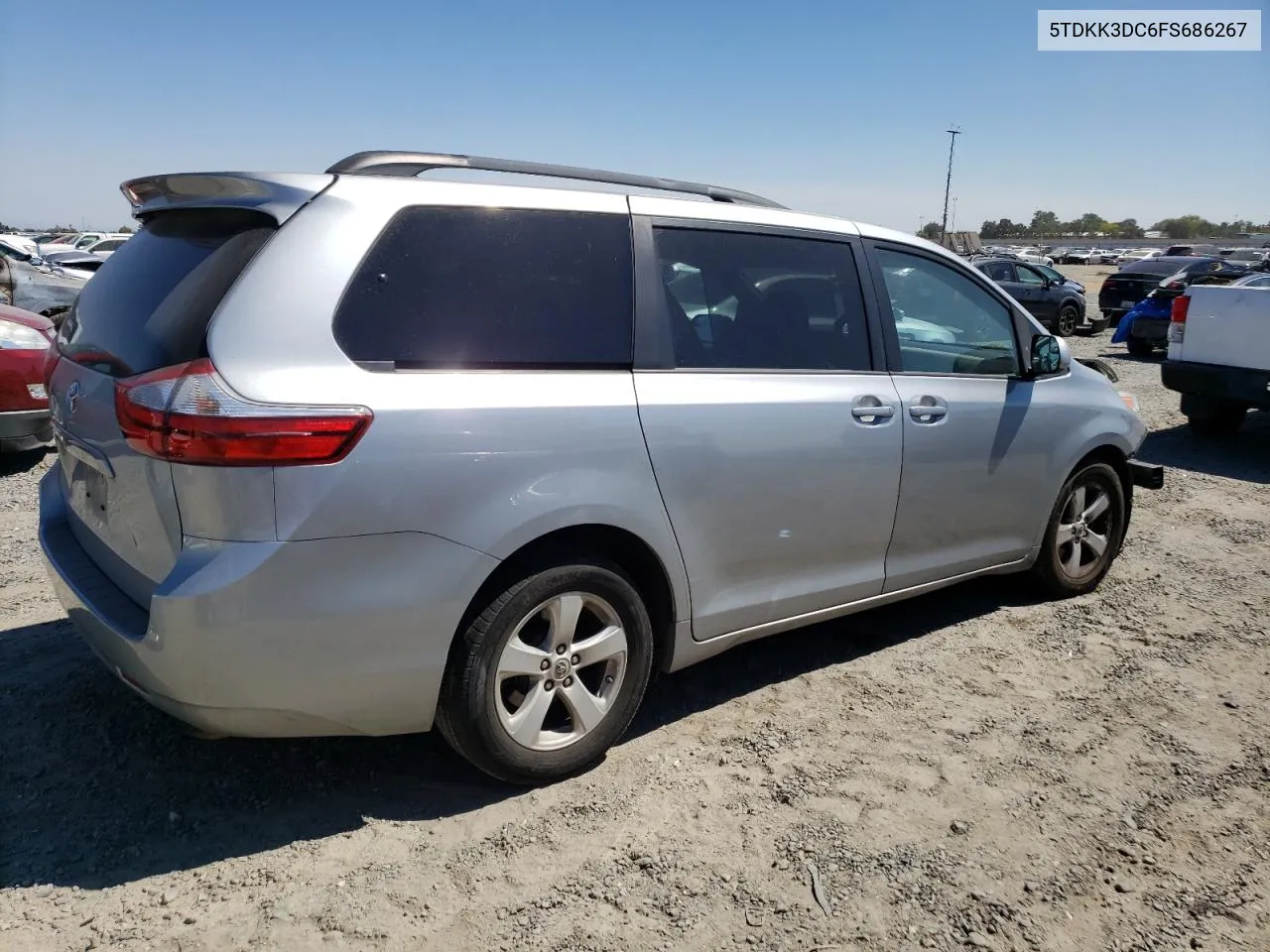 2015 Toyota Sienna Le VIN: 5TDKK3DC6FS686267 Lot: 69826124