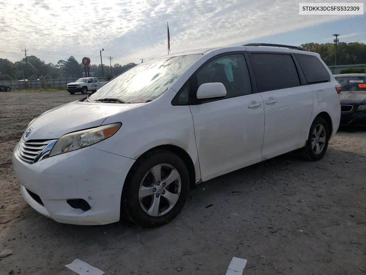 2015 Toyota Sienna Le VIN: 5TDKK3DC5FS532309 Lot: 71862224