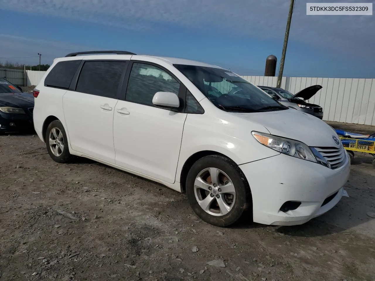 2015 Toyota Sienna Le VIN: 5TDKK3DC5FS532309 Lot: 71862224