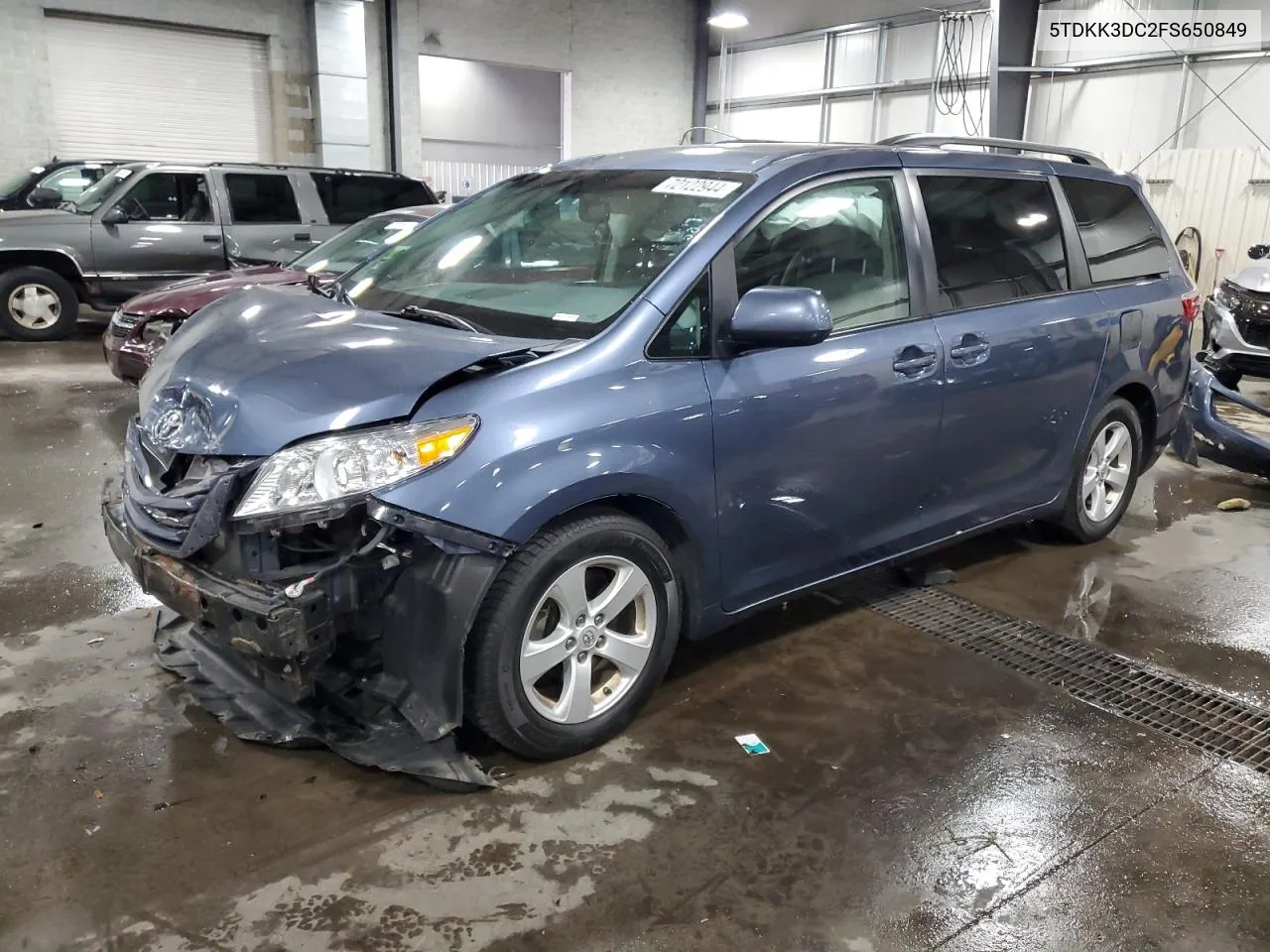 2015 Toyota Sienna Le VIN: 5TDKK3DC2FS650849 Lot: 72122944