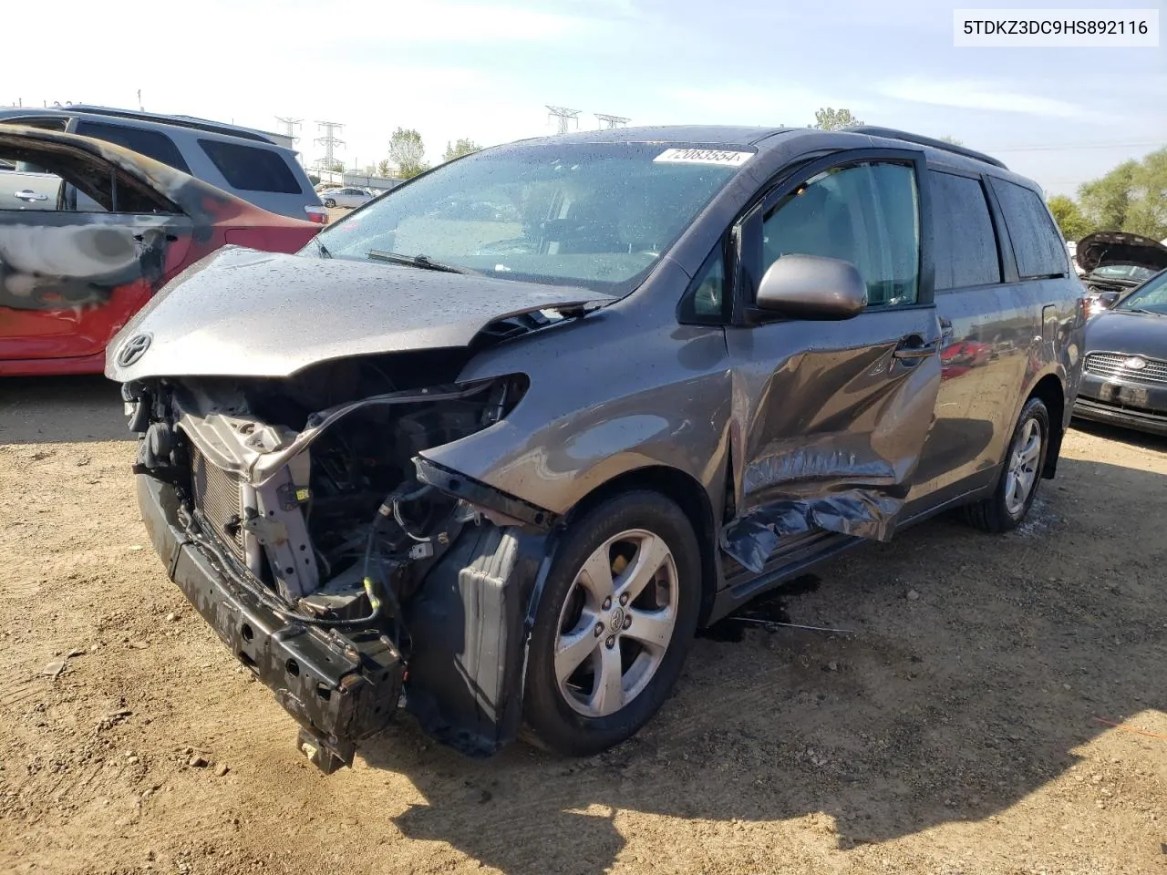 2017 Toyota Sienna Le VIN: 5TDKZ3DC9HS892116 Lot: 72083554