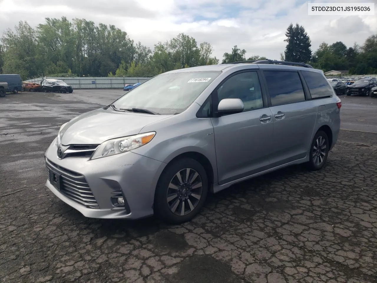 5TDDZ3DC1JS195036 2018 Toyota Sienna Xle