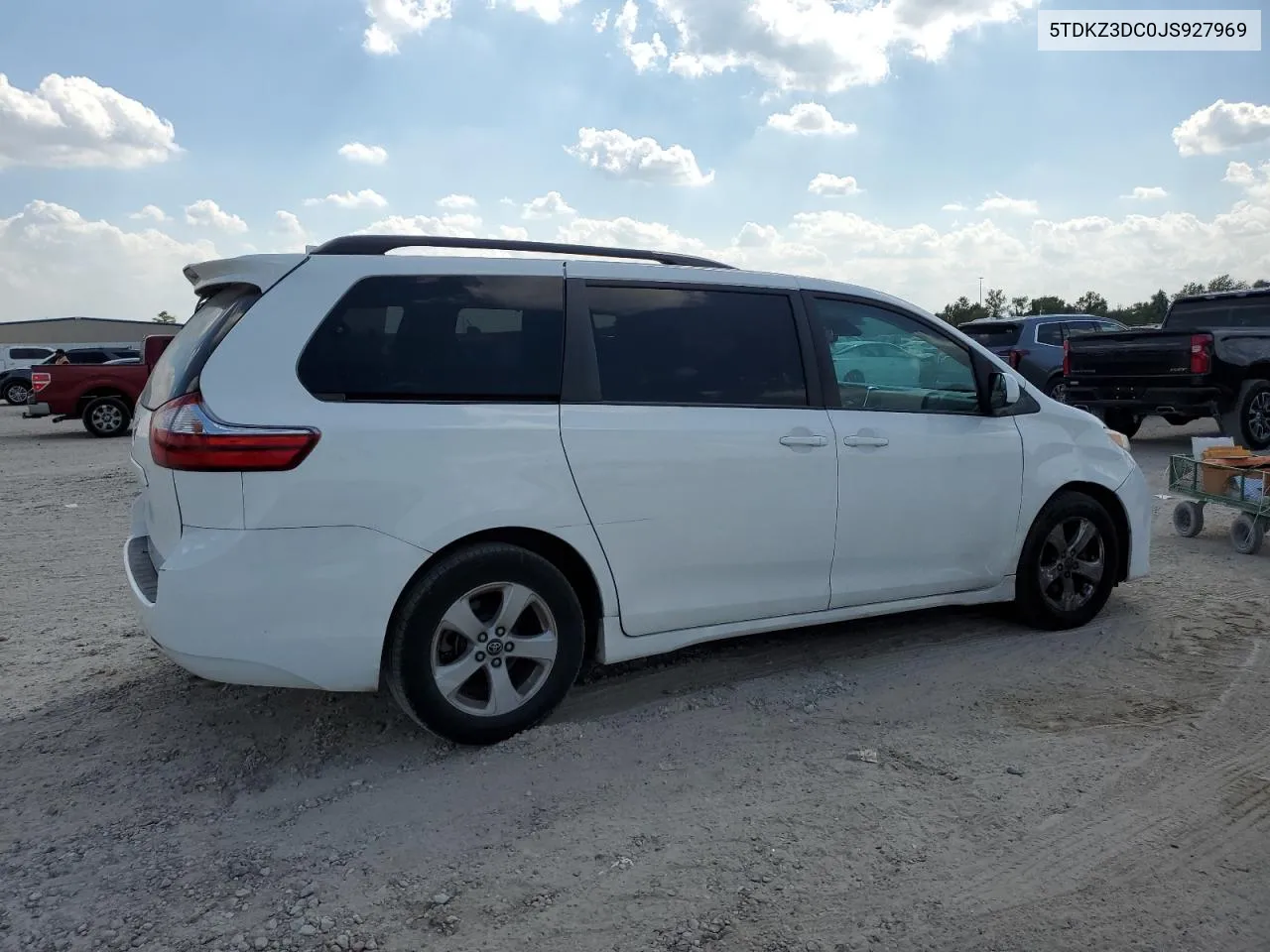 2018 Toyota Sienna Le VIN: 5TDKZ3DC0JS927969 Lot: 71645224