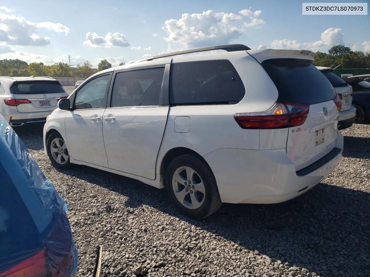 2020 Toyota Sienna Le VIN: 5TDKZ3DC7LS070973 Lot: 72236144