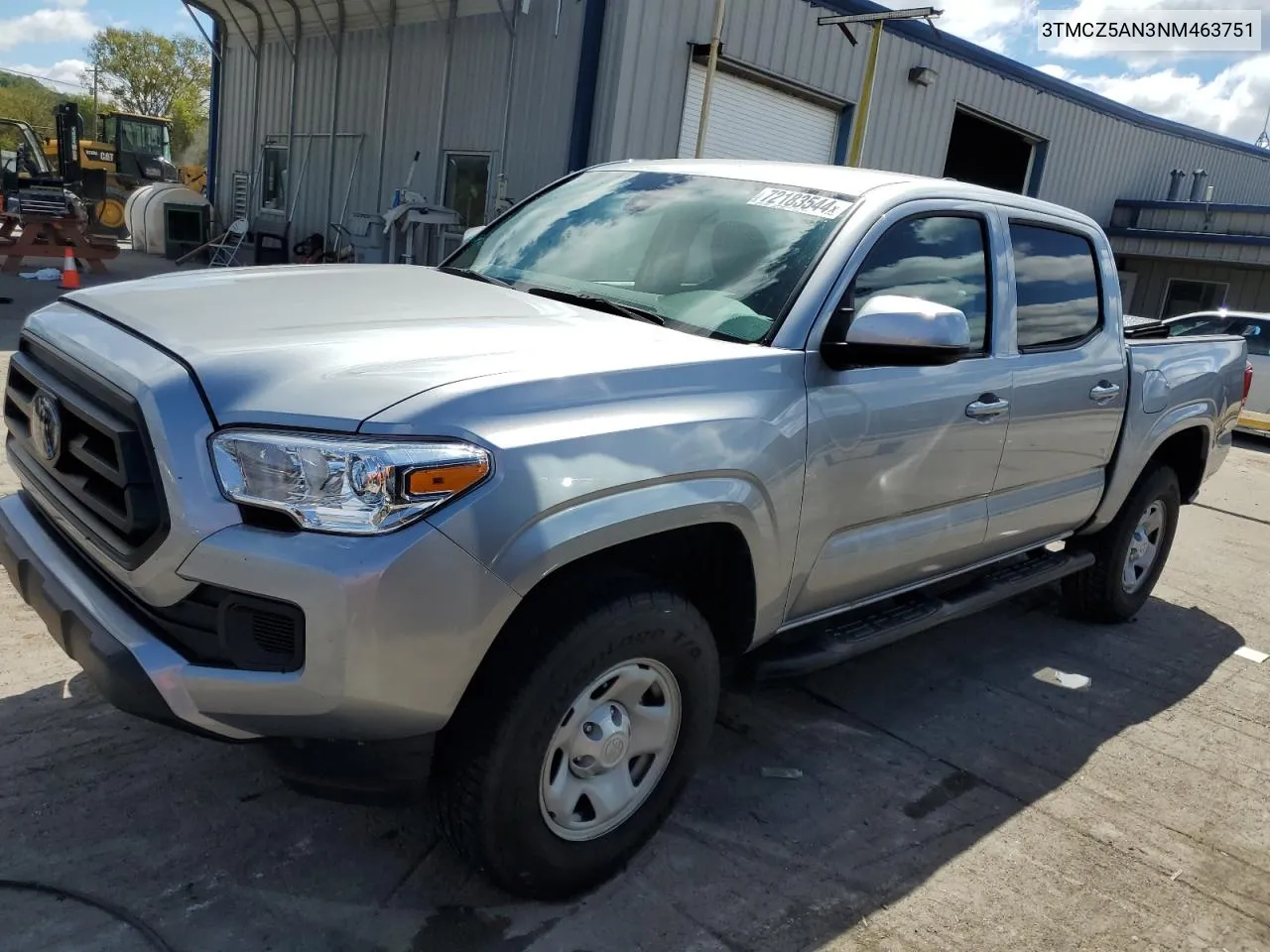 2022 Toyota Tacoma Double Cab VIN: 3TMCZ5AN3NM463751 Lot: 72183544