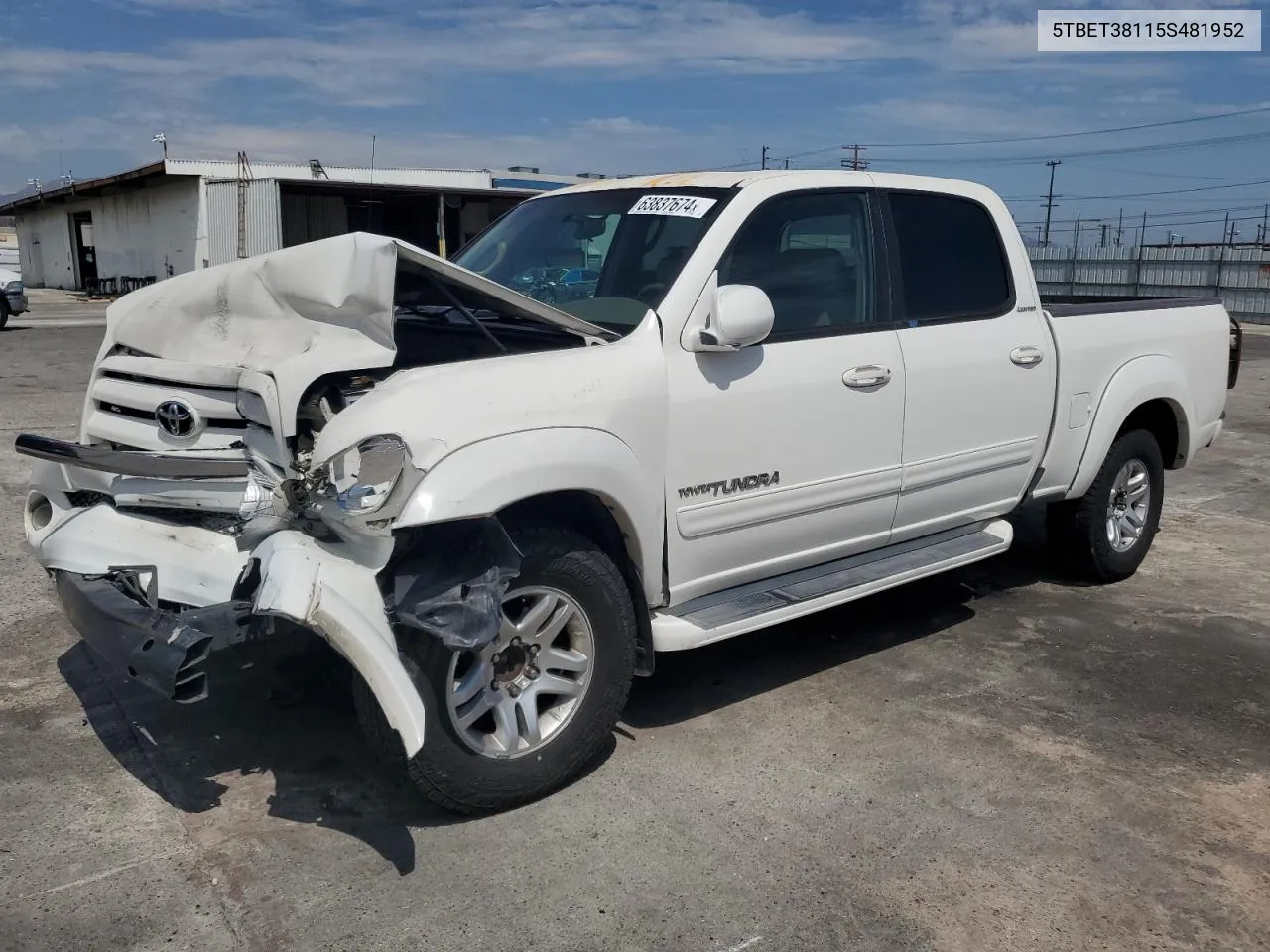 2005 Toyota Tundra Double Cab Limited VIN: 5TBET38115S481952 Lot: 63837674