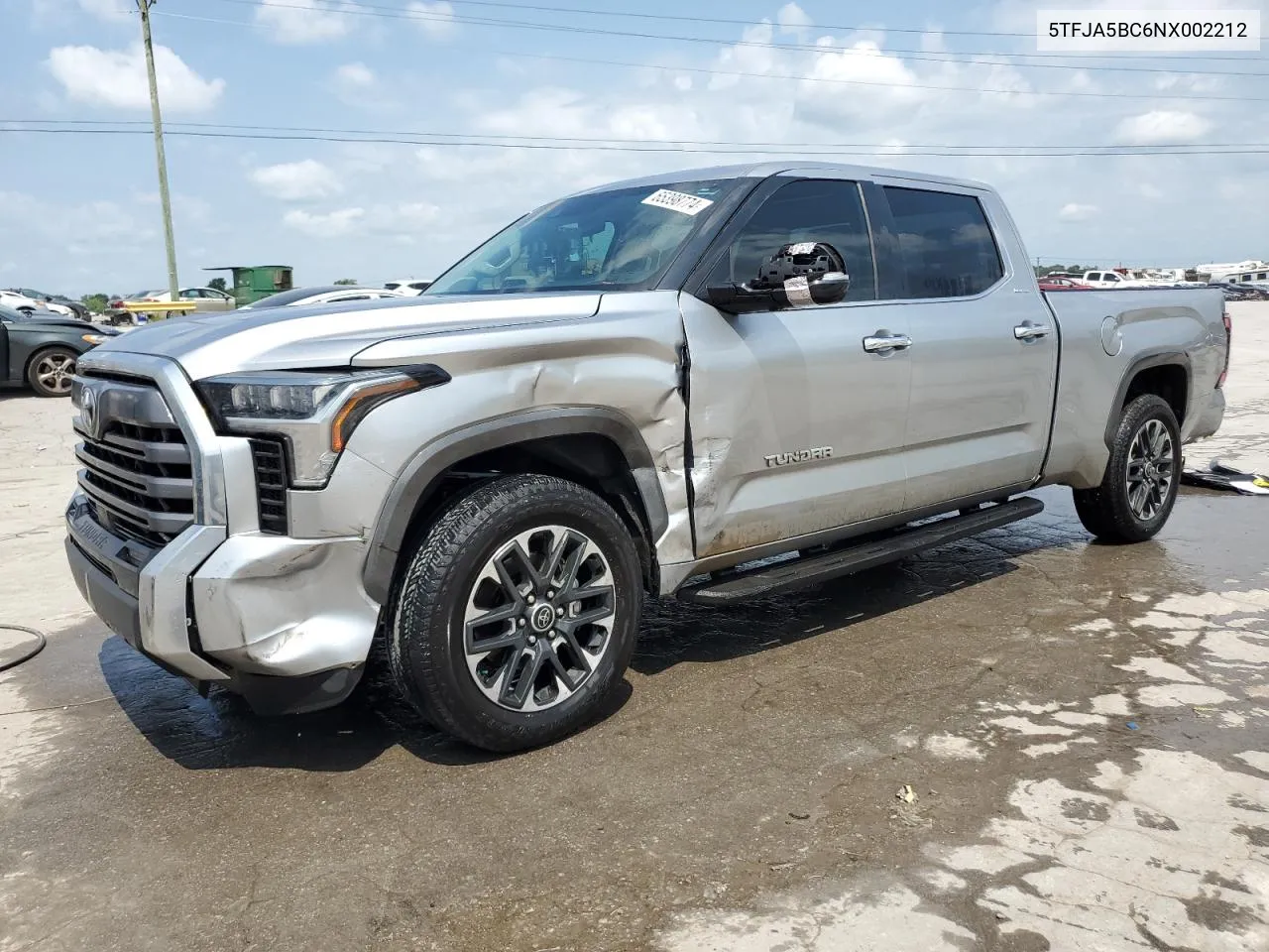 2022 Toyota Tundra Crewmax Limited VIN: 5TFJA5BC6NX002212 Lot: 65398774