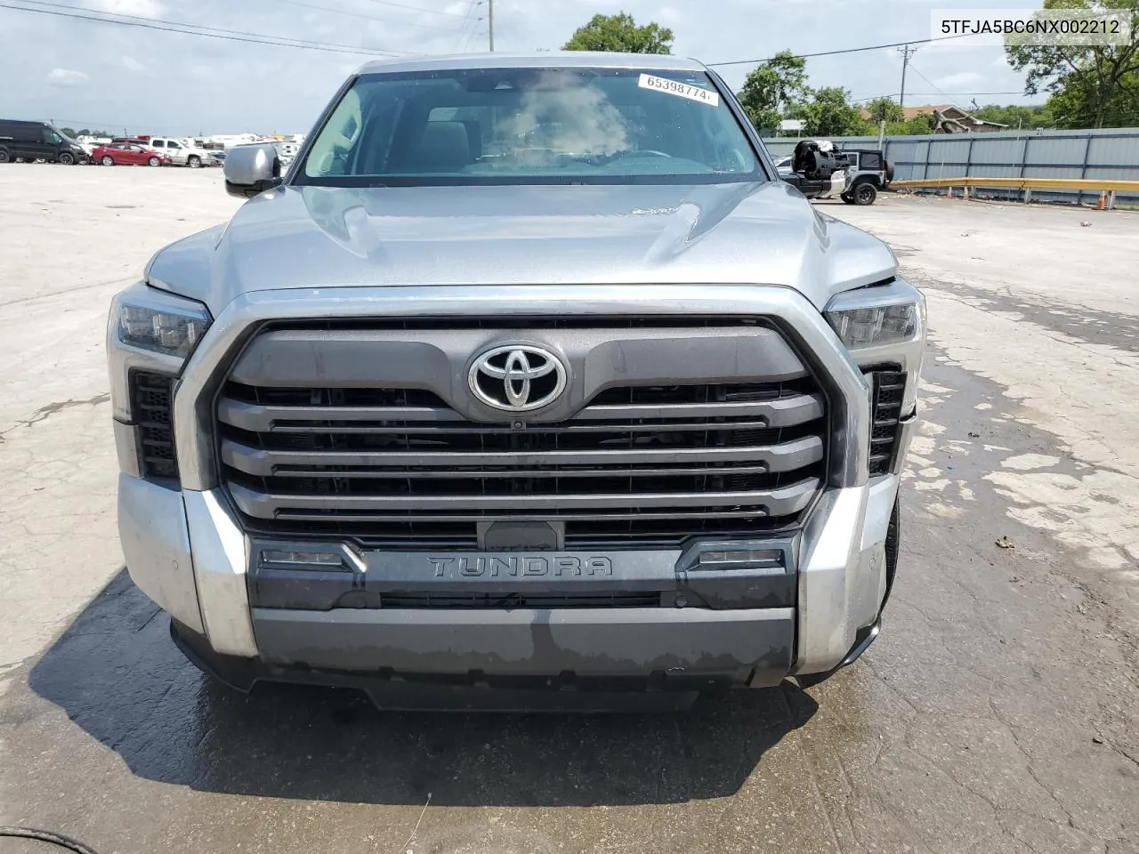 2022 Toyota Tundra Crewmax Limited VIN: 5TFJA5BC6NX002212 Lot: 65398774