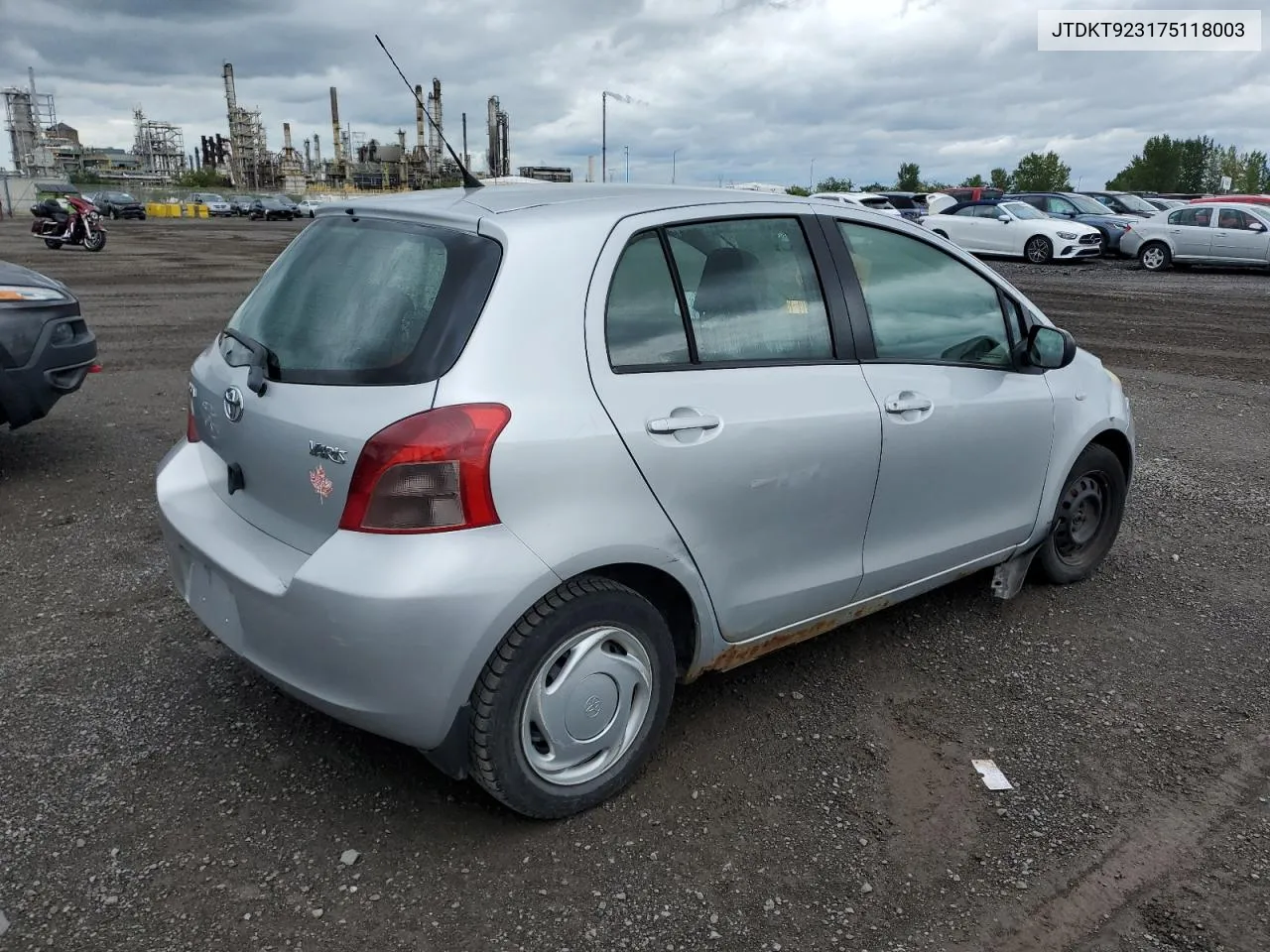 2007 Toyota Yaris VIN: JTDKT923175118003 Lot: 67552104