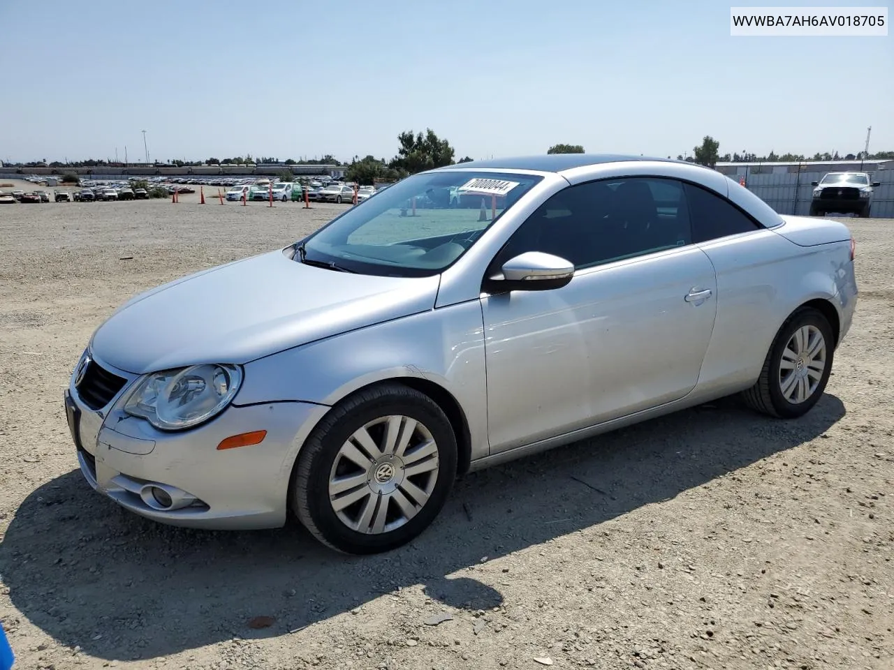 2010 Volkswagen Eos Turbo VIN: WVWBA7AH6AV018705 Lot: 70000044