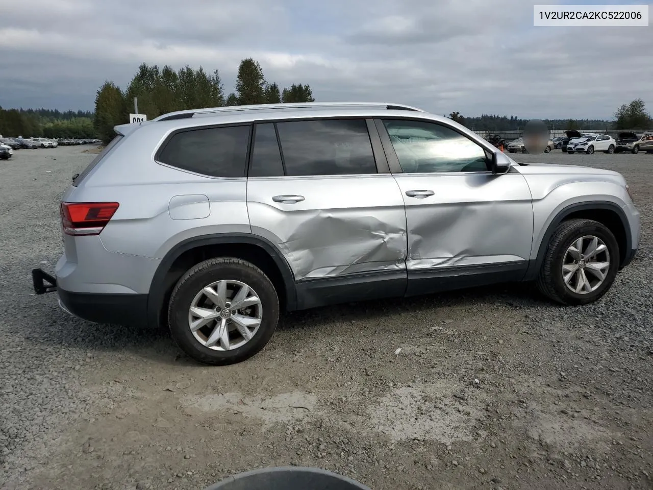 2019 Volkswagen Atlas Se VIN: 1V2UR2CA2KC522006 Lot: 70882214