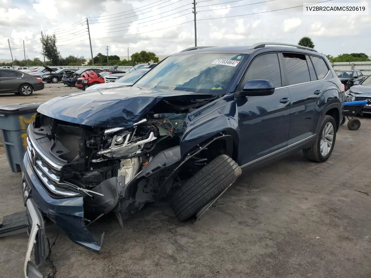 2021 Volkswagen Atlas Sel VIN: 1V2BR2CA0MC520619 Lot: 71703464