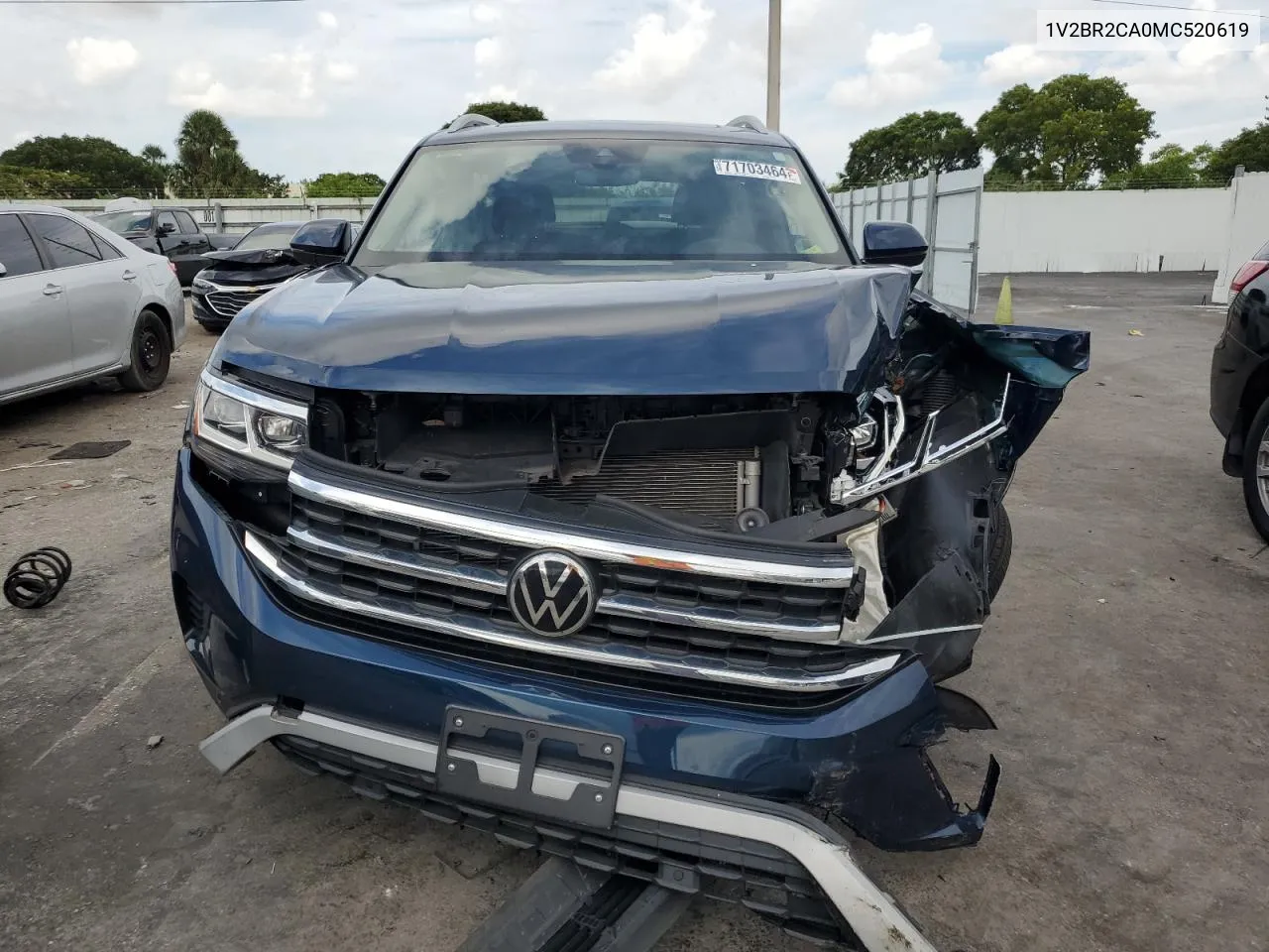 2021 Volkswagen Atlas Sel VIN: 1V2BR2CA0MC520619 Lot: 71703464