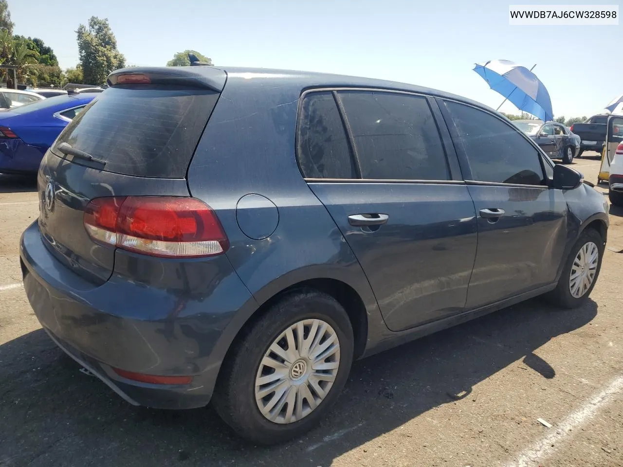 WVWDB7AJ6CW328598 2012 Volkswagen Golf