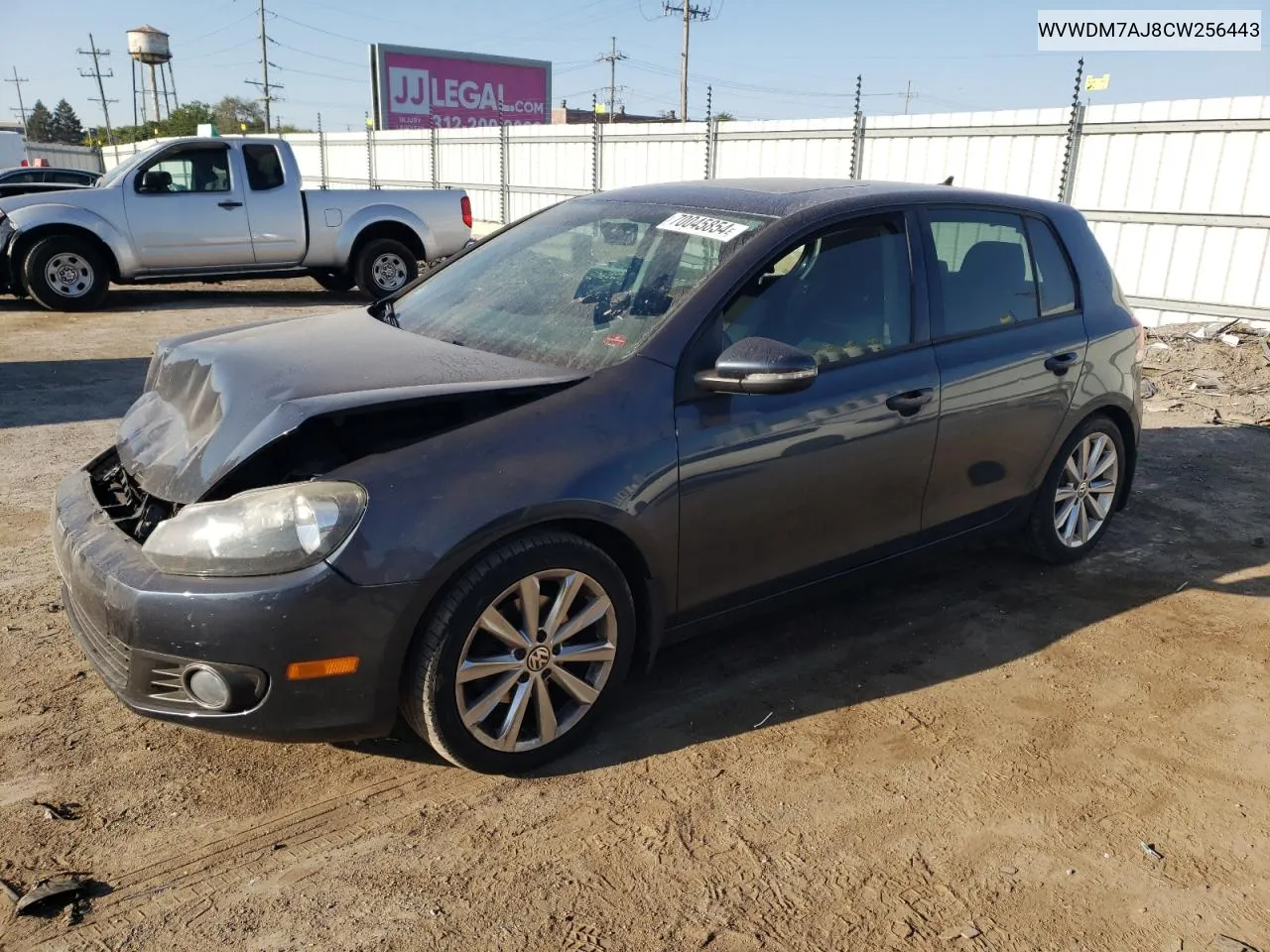 2012 Volkswagen Golf VIN: WVWDM7AJ8CW256443 Lot: 70045854