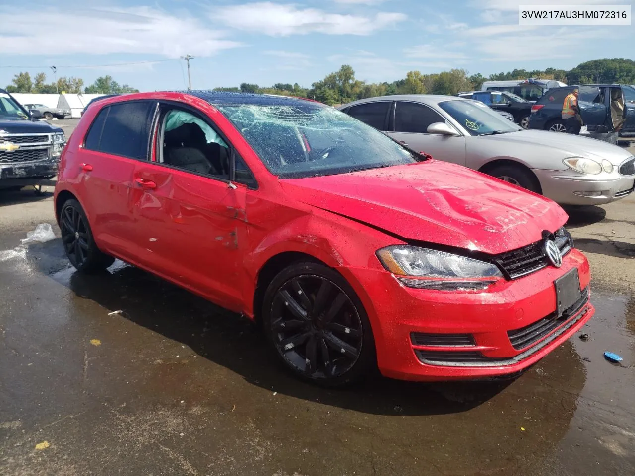 2017 Volkswagen Golf S VIN: 3VW217AU3HM072316 Lot: 70242134