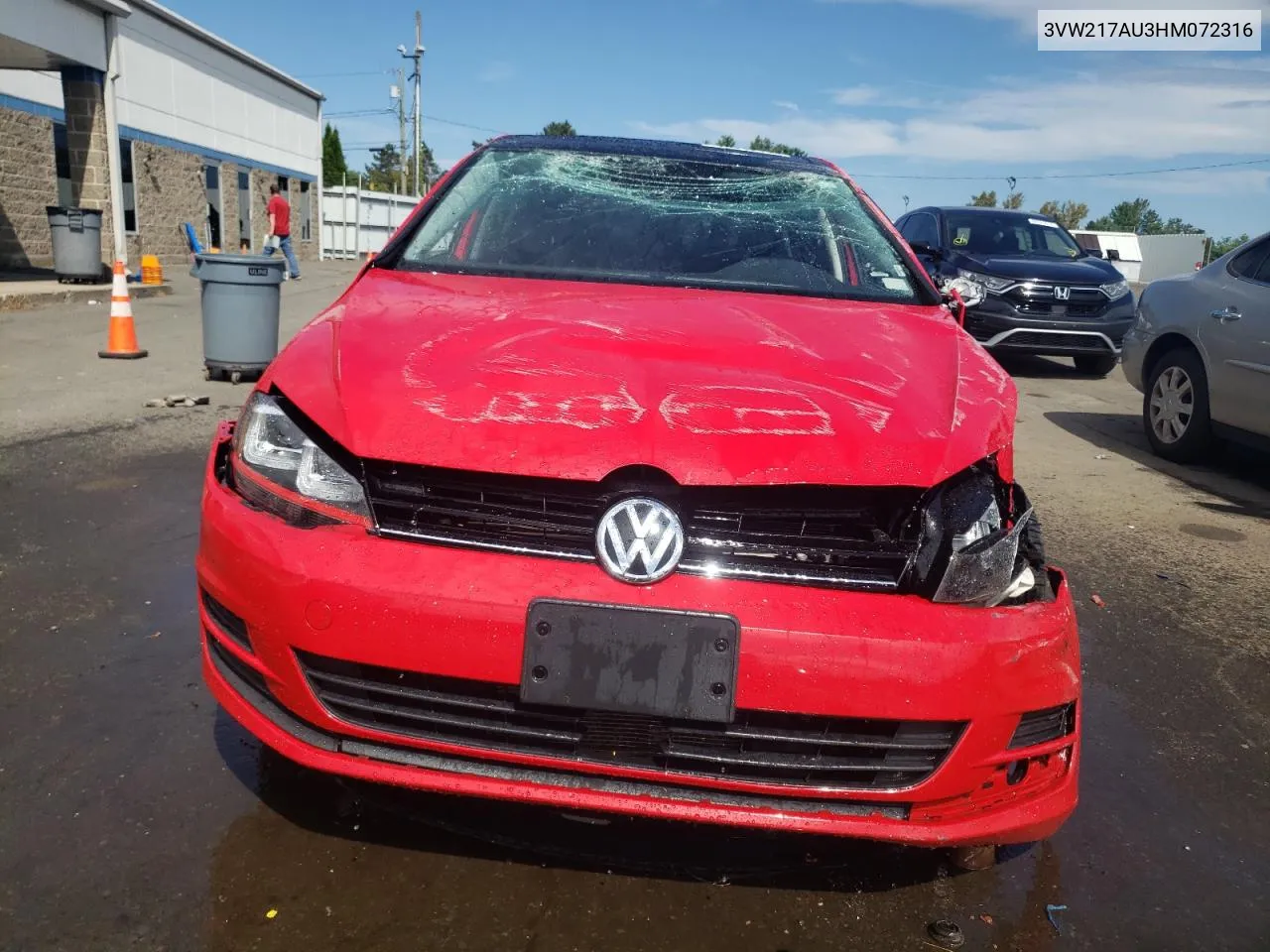 2017 Volkswagen Golf S VIN: 3VW217AU3HM072316 Lot: 70242134