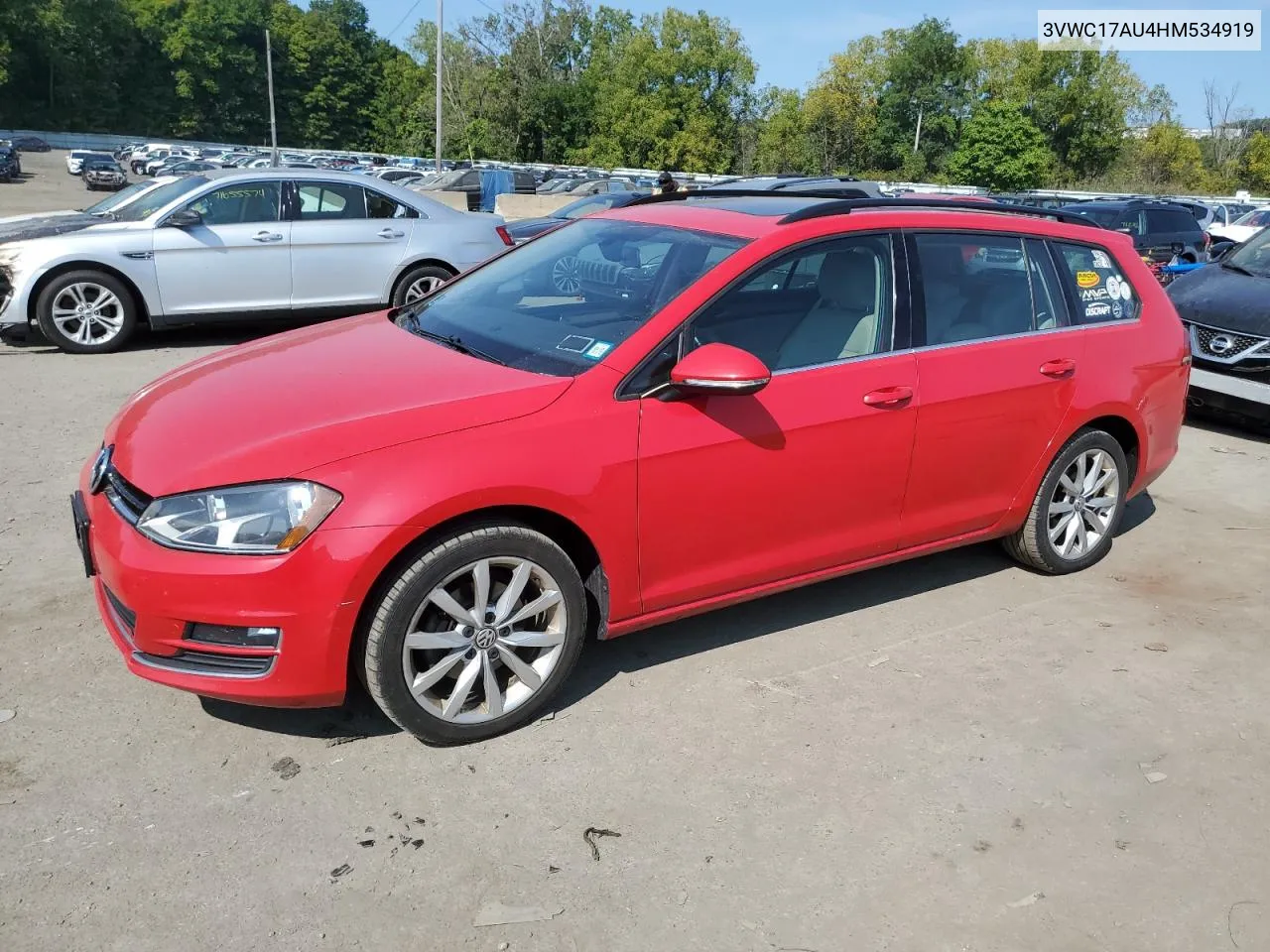 2017 Volkswagen Golf Sportwagen S VIN: 3VWC17AU4HM534919 Lot: 71523644