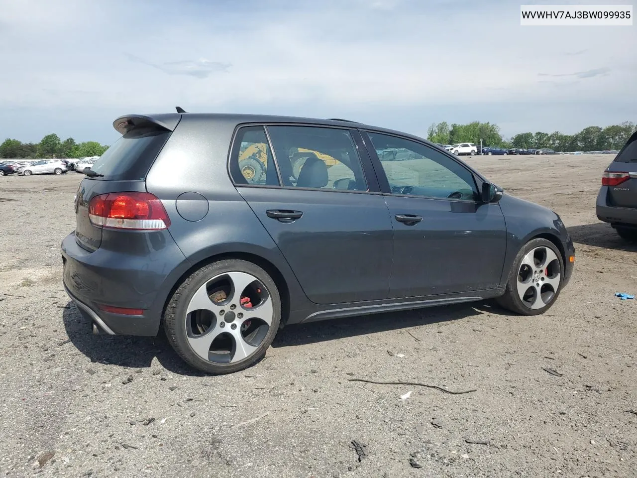 2011 Volkswagen Gti VIN: WVWHV7AJ3BW099935 Lot: 53480514