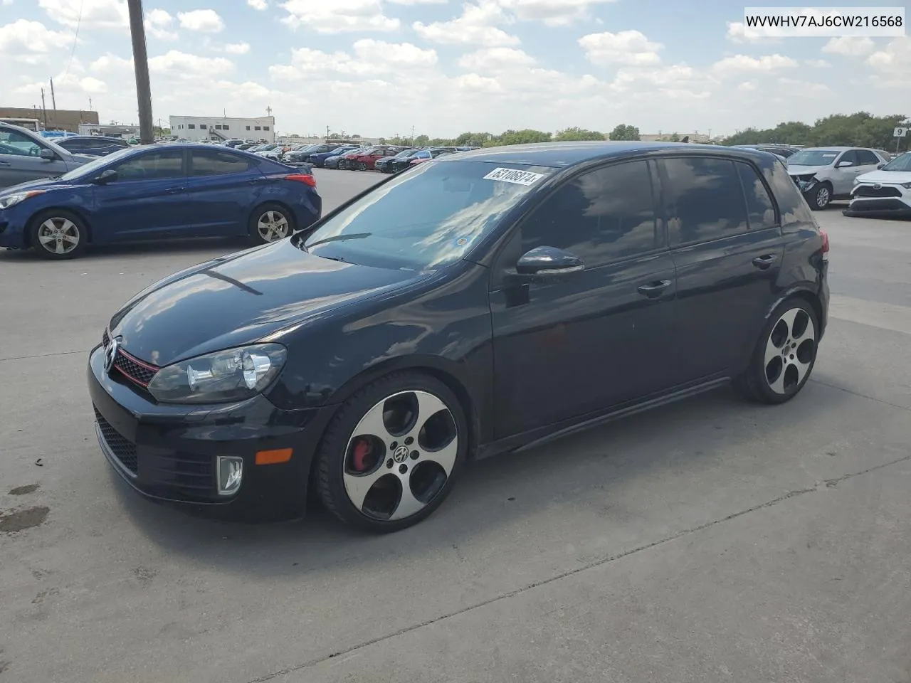 2012 Volkswagen Gti VIN: WVWHV7AJ6CW216568 Lot: 63106874