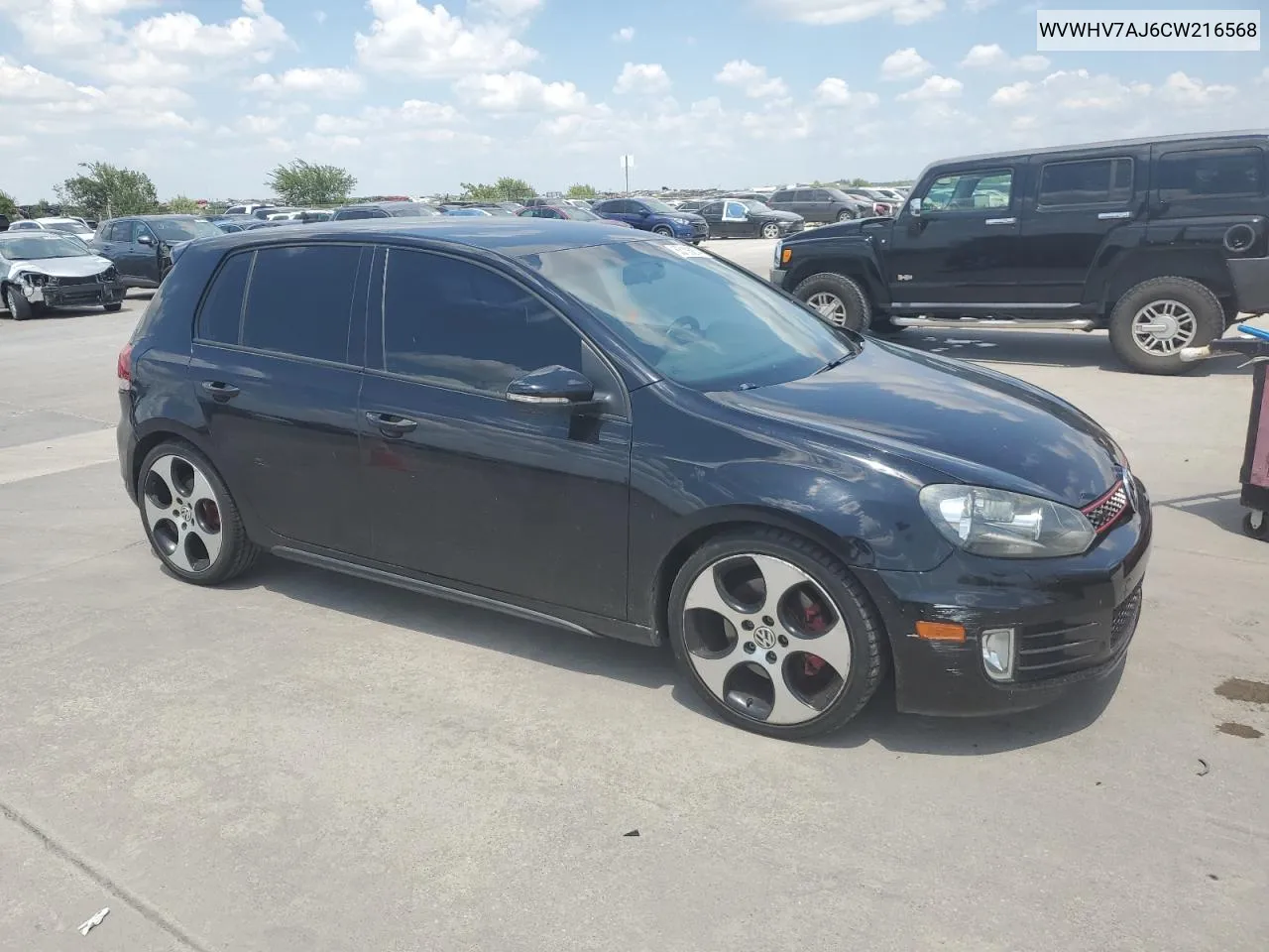 2012 Volkswagen Gti VIN: WVWHV7AJ6CW216568 Lot: 63106874