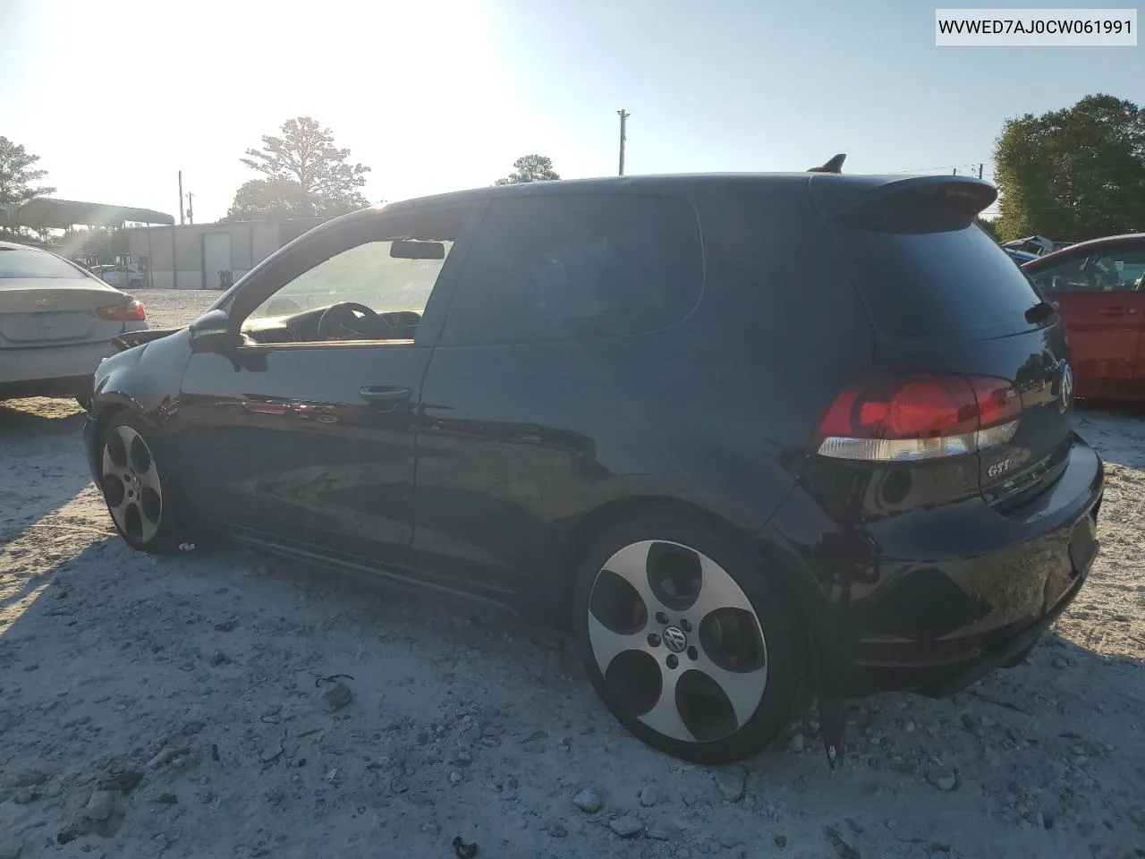 2012 Volkswagen Gti VIN: WVWED7AJ0CW061991 Lot: 70443904