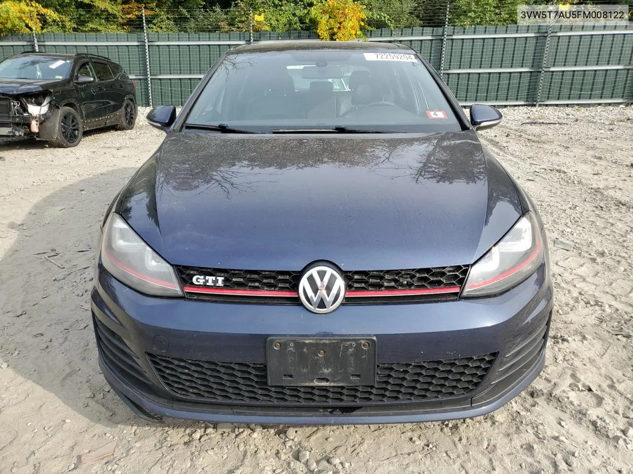 2015 Volkswagen Gti VIN: 3VW5T7AU5FM008122 Lot: 72259294