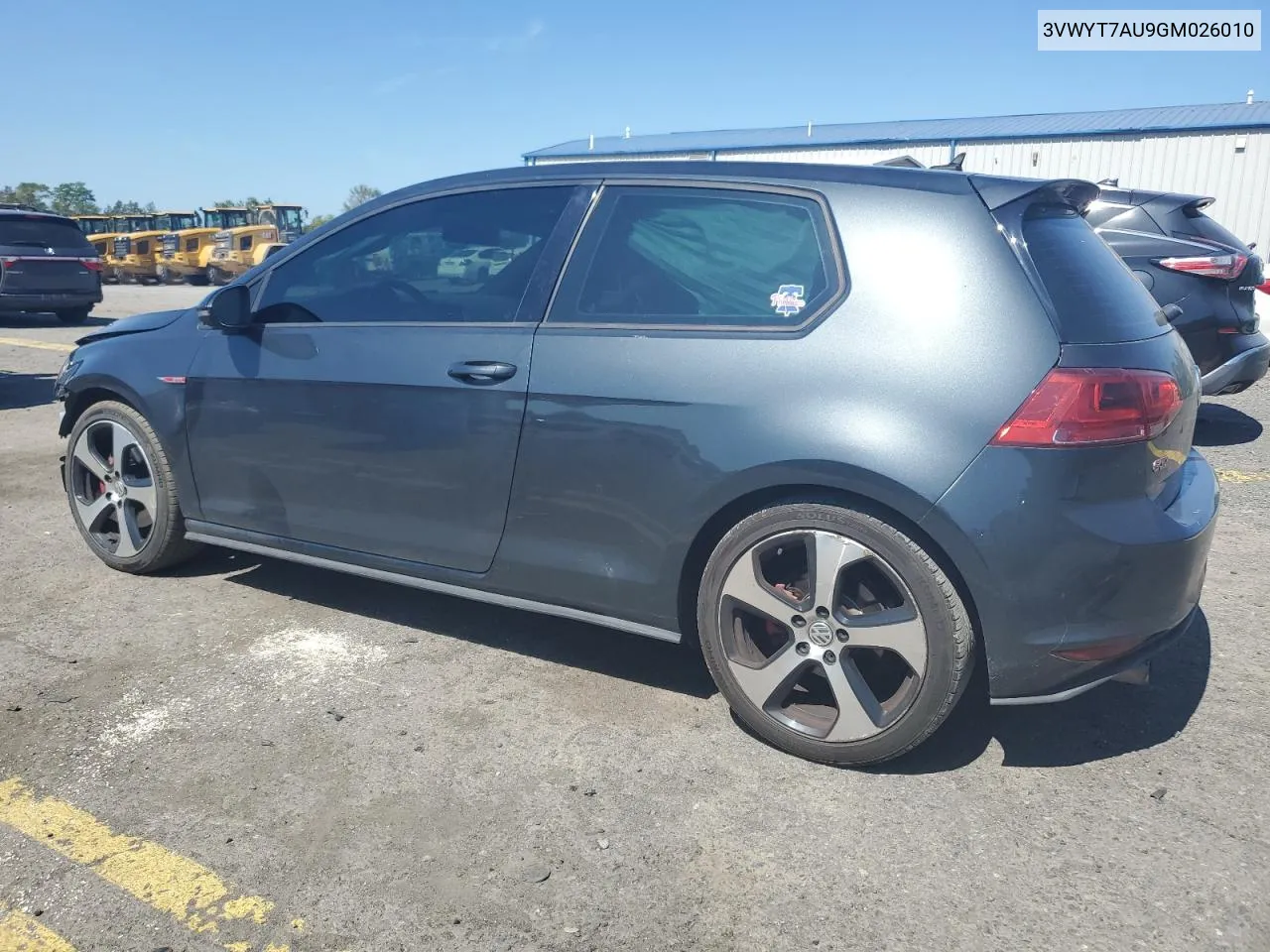 3VWYT7AU9GM026010 2016 Volkswagen Gti S/Se