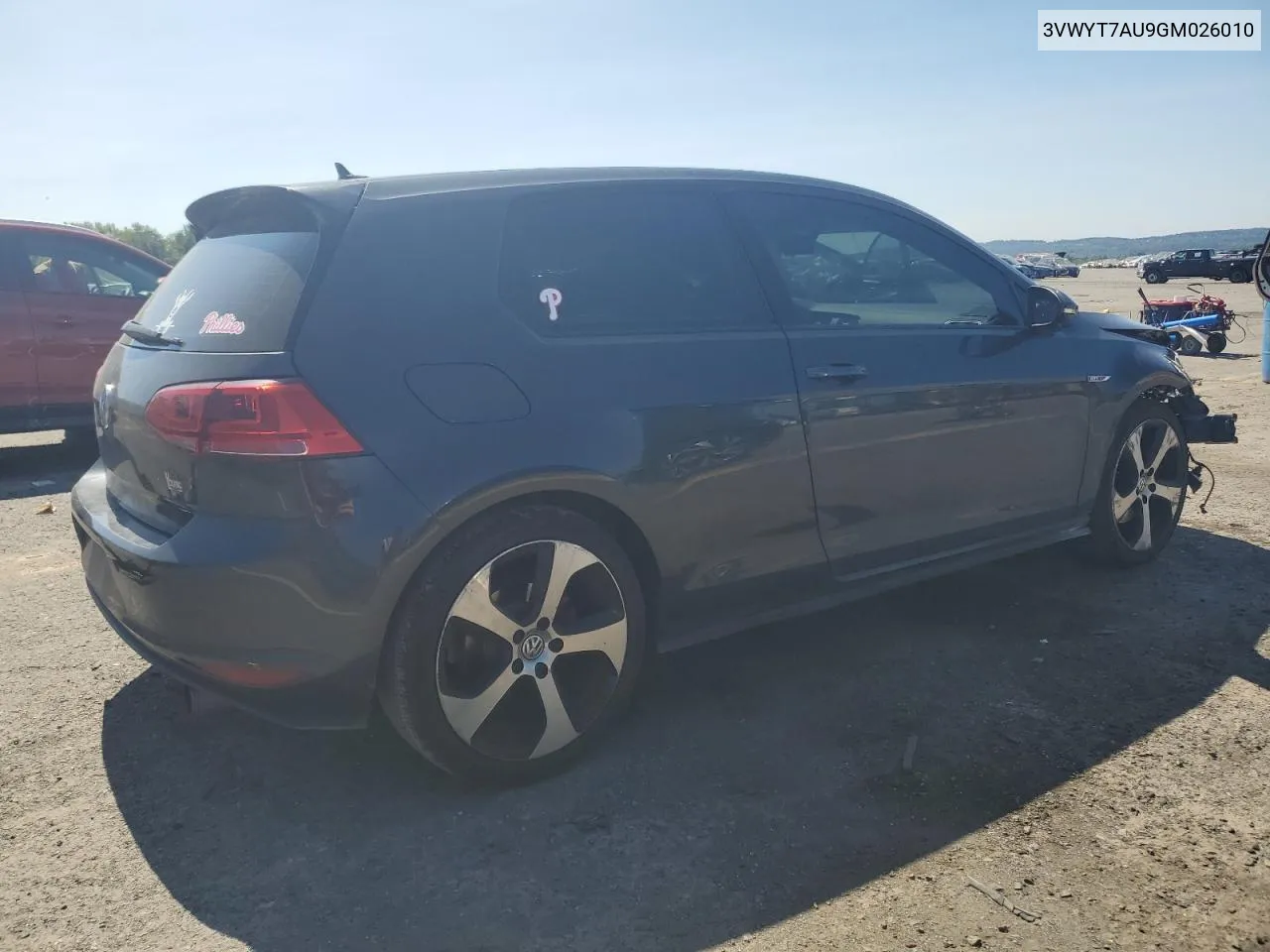 3VWYT7AU9GM026010 2016 Volkswagen Gti S/Se