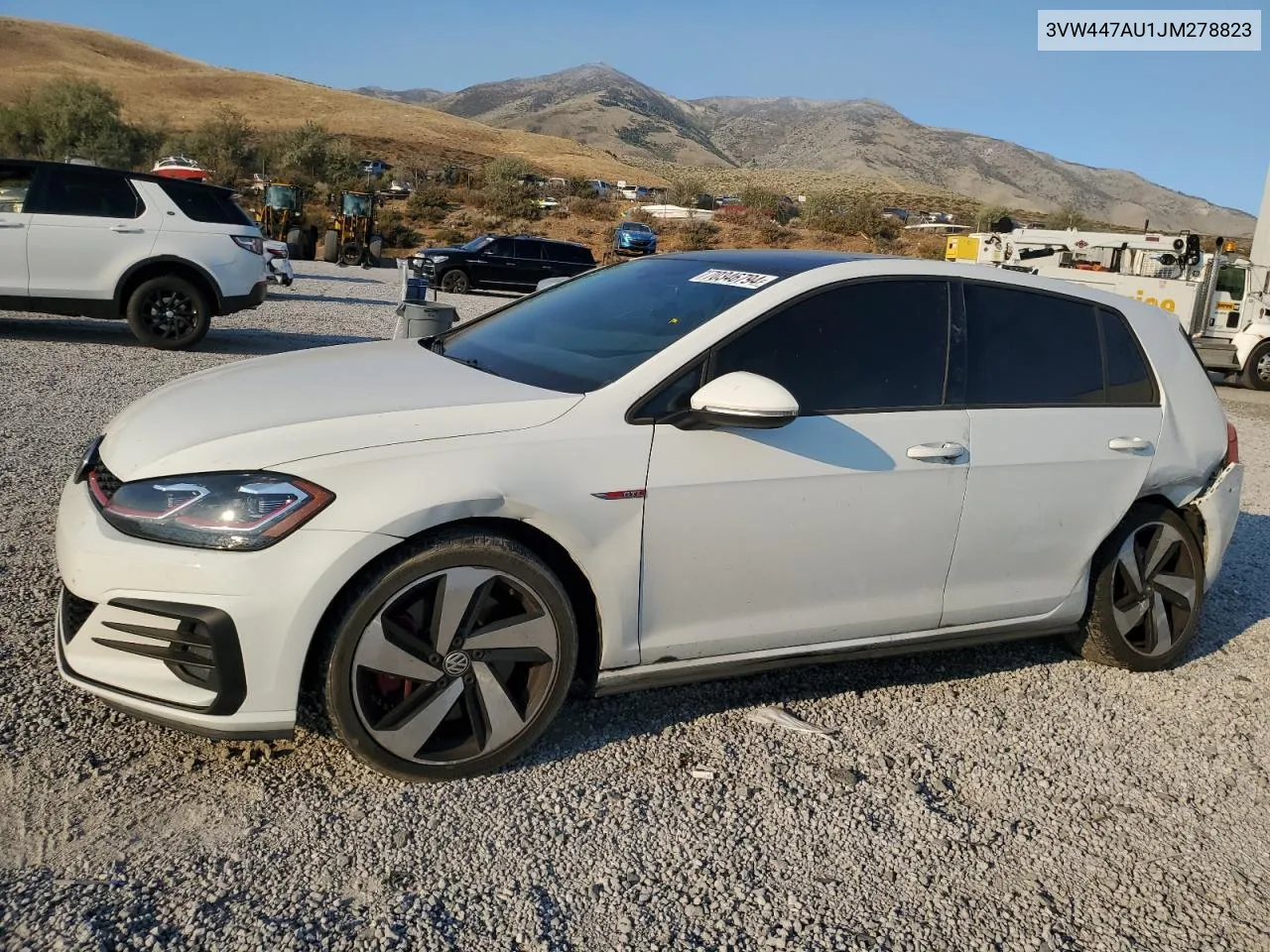 3VW447AU1JM278823 2018 Volkswagen Gti S/Se