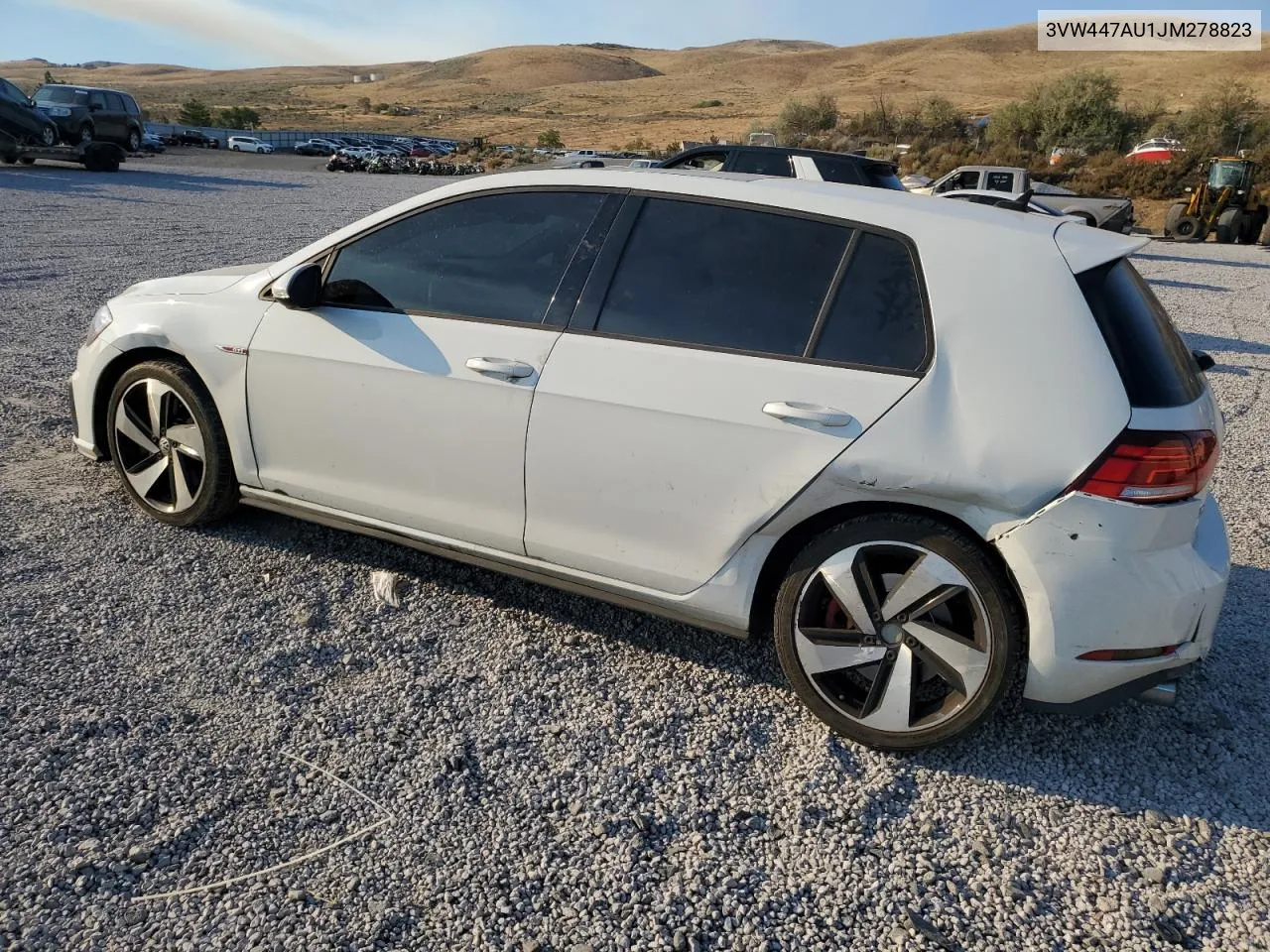 2018 Volkswagen Gti S/Se VIN: 3VW447AU1JM278823 Lot: 70346794